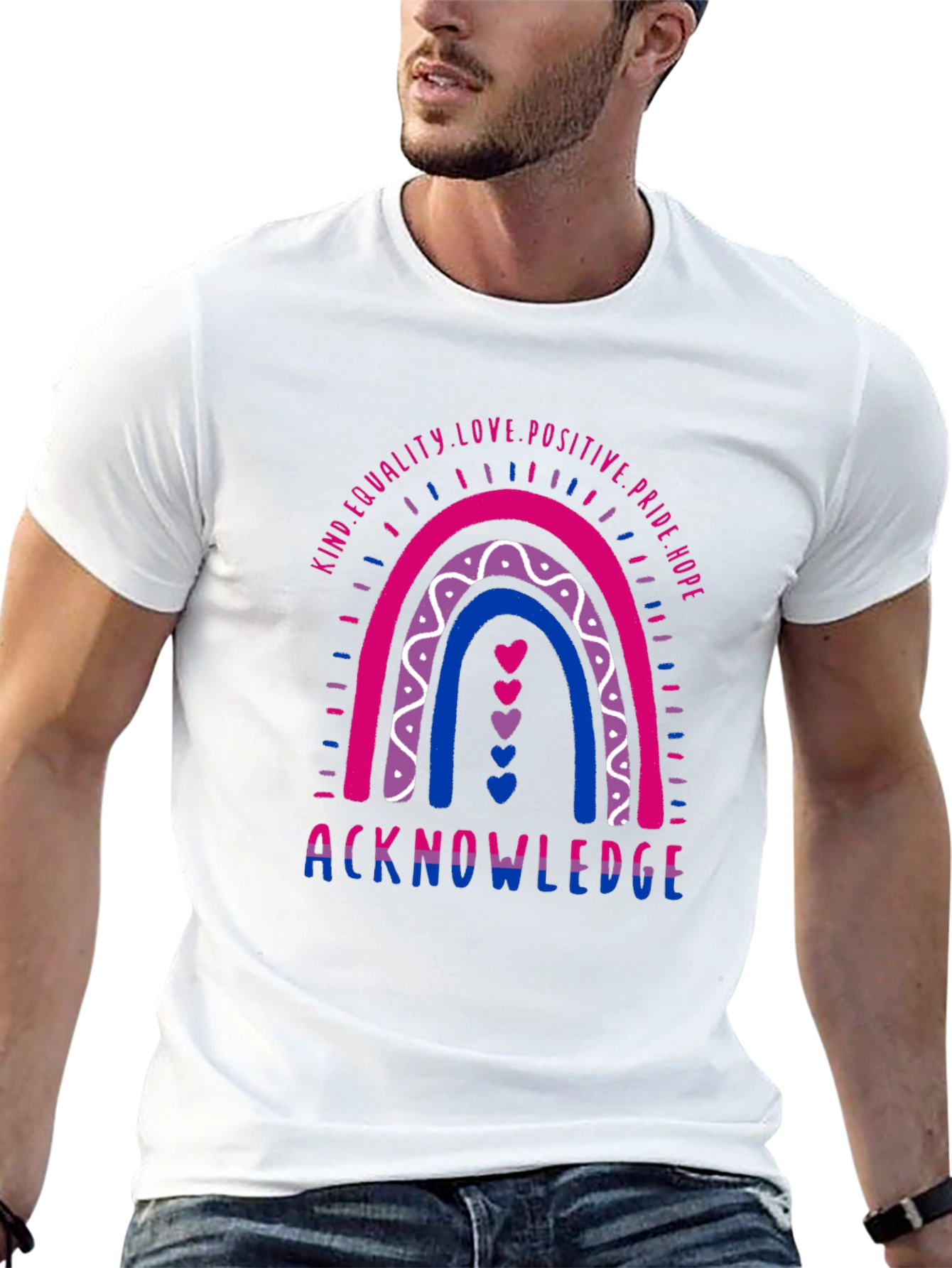 Camiseta Orgullo Bi Rainbow Acknowledge