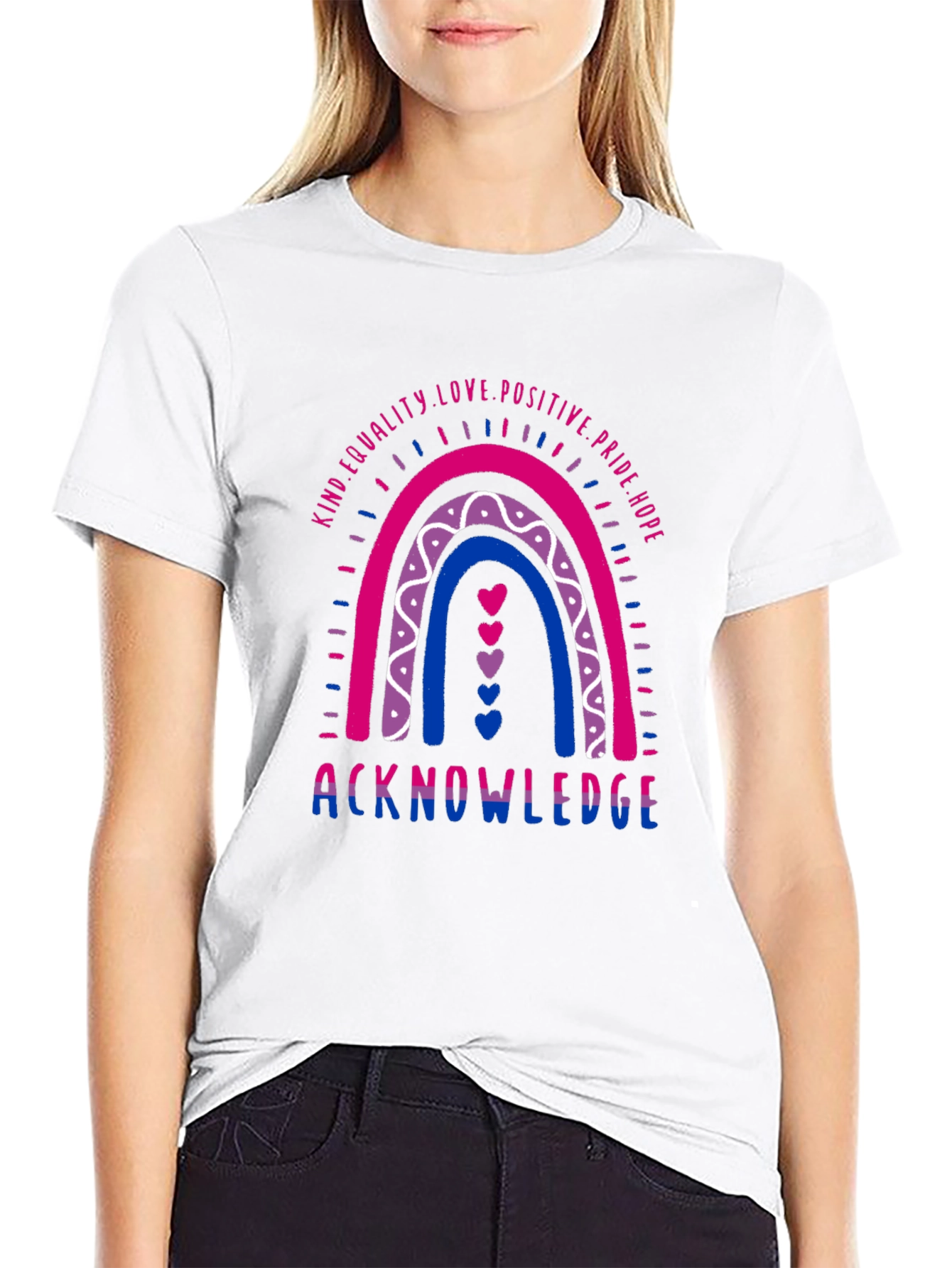 Camiseta Orgullo Bi Rainbow Acknowledge