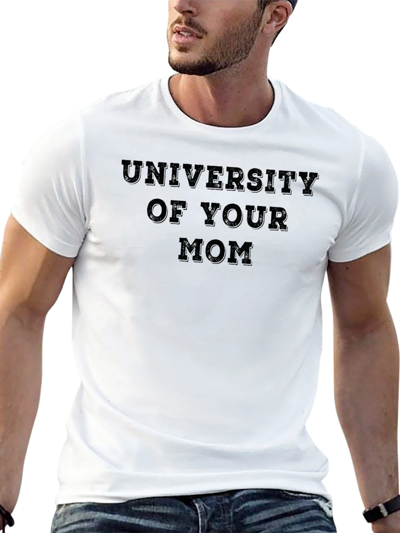 Camiseta Negra Humorística: University of Your Mom