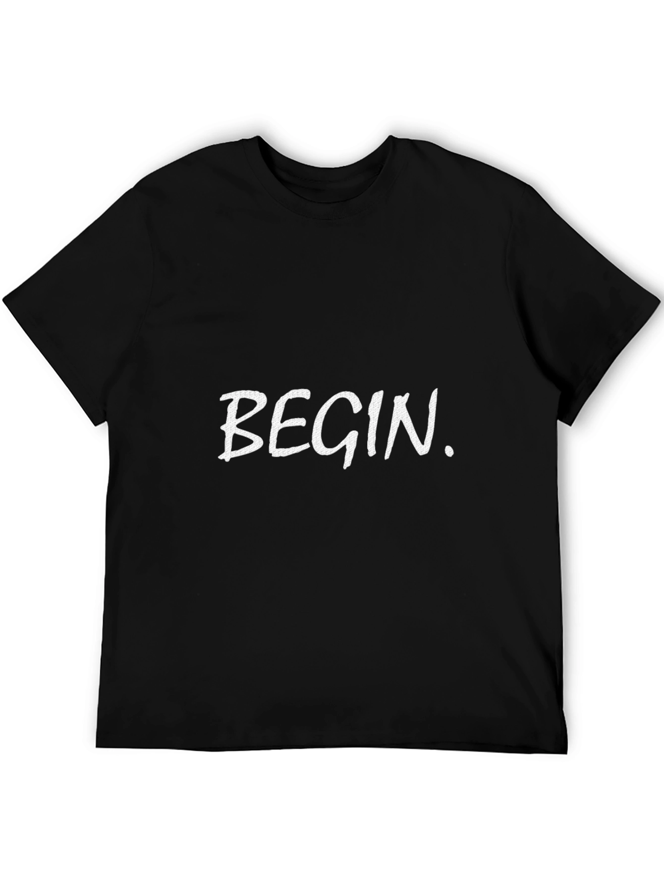 Camiseta Negra con Texto BEGIN