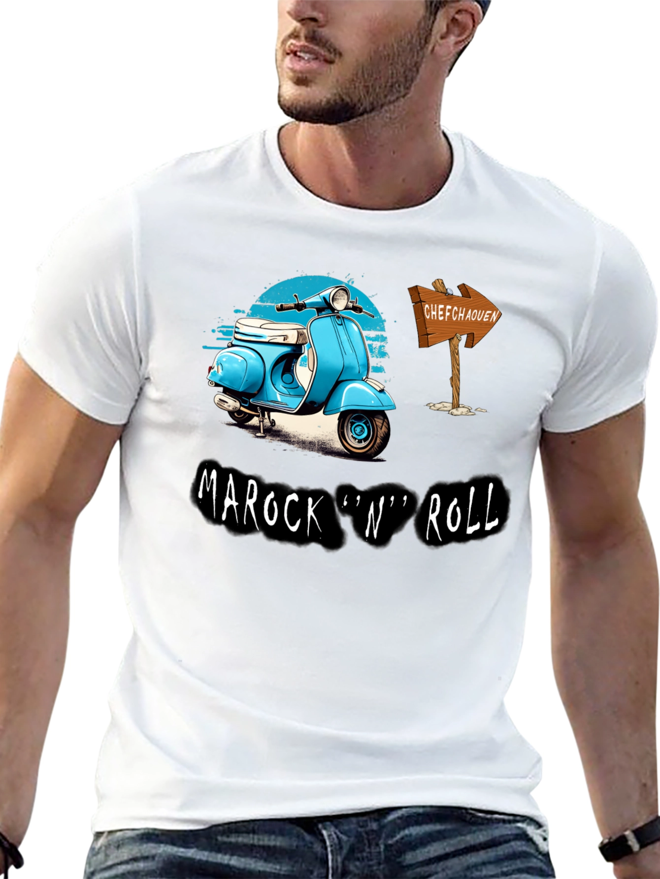 Camiseta Hombre Negra Marock n Roll Scooter