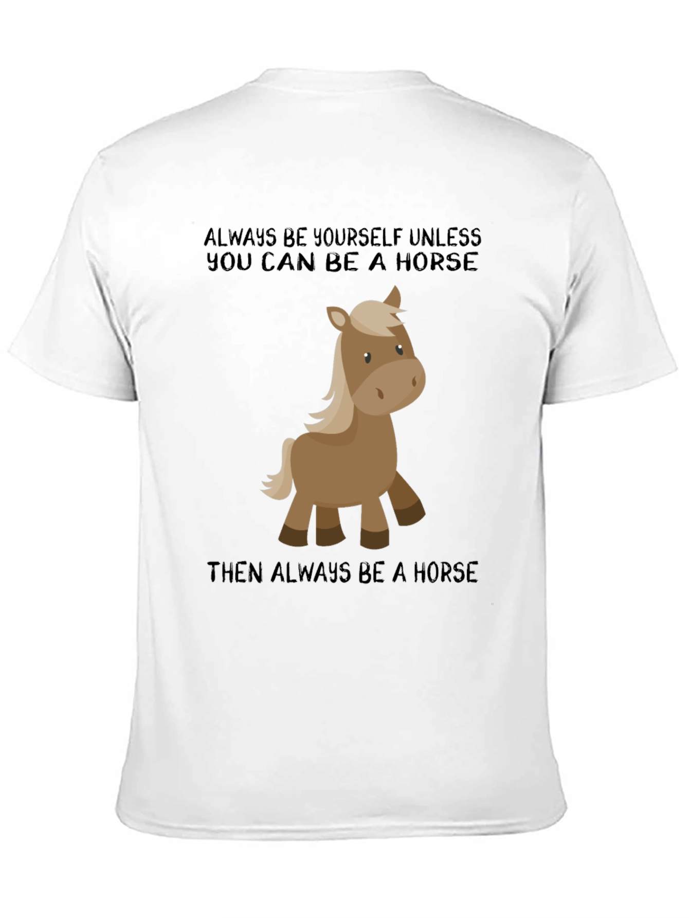 Camiseta Negra con Diseño Divertido de Caballo