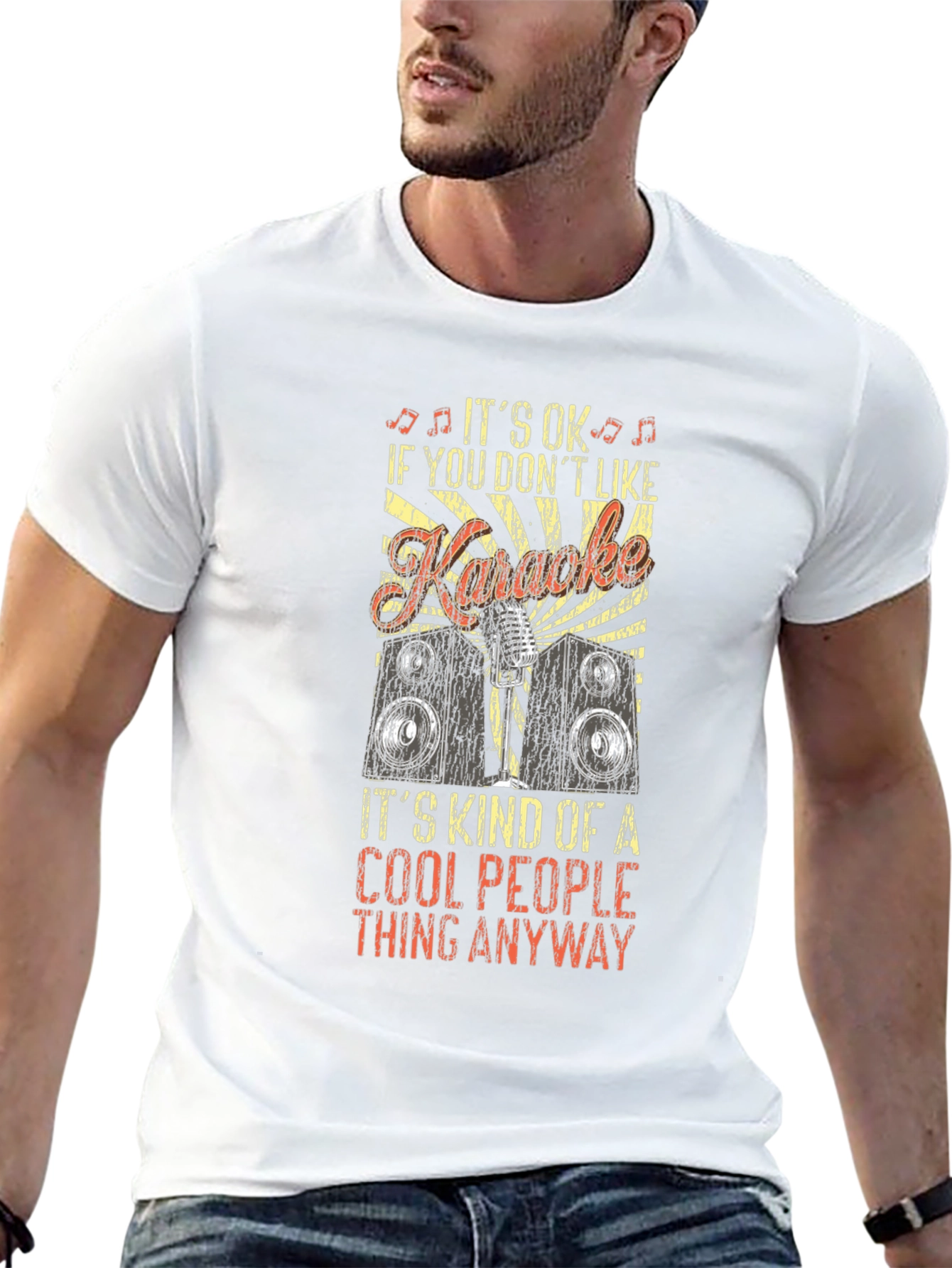 Camiseta Negra con Diseño Karaoke Cool