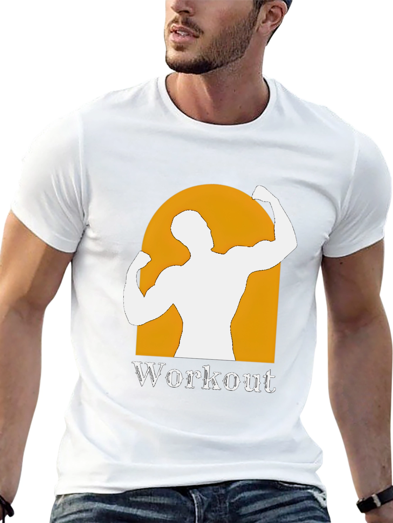 Camiseta Negra Hombre Diseño Workout