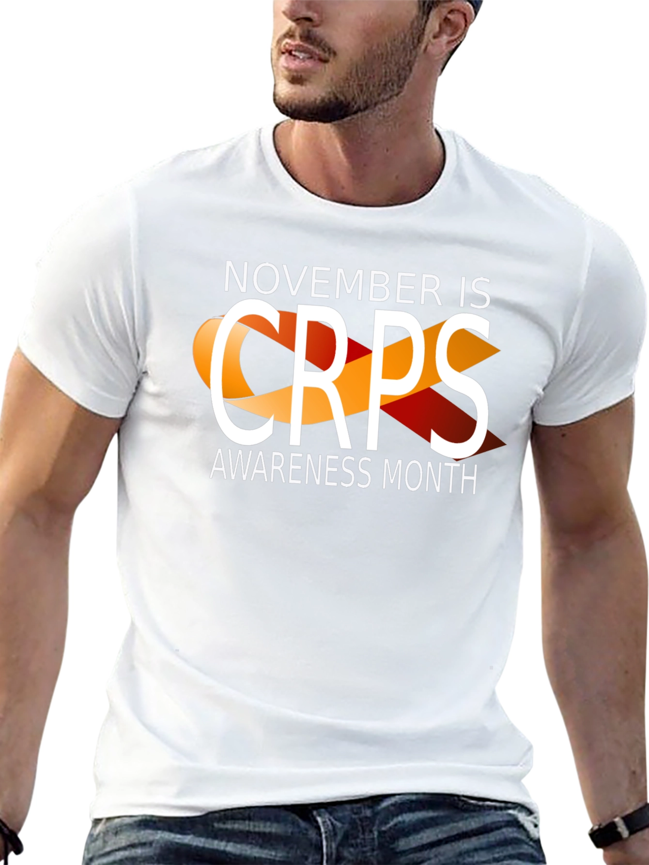 Camiseta Negra Con Cinta CRPS Mes de Concienciación