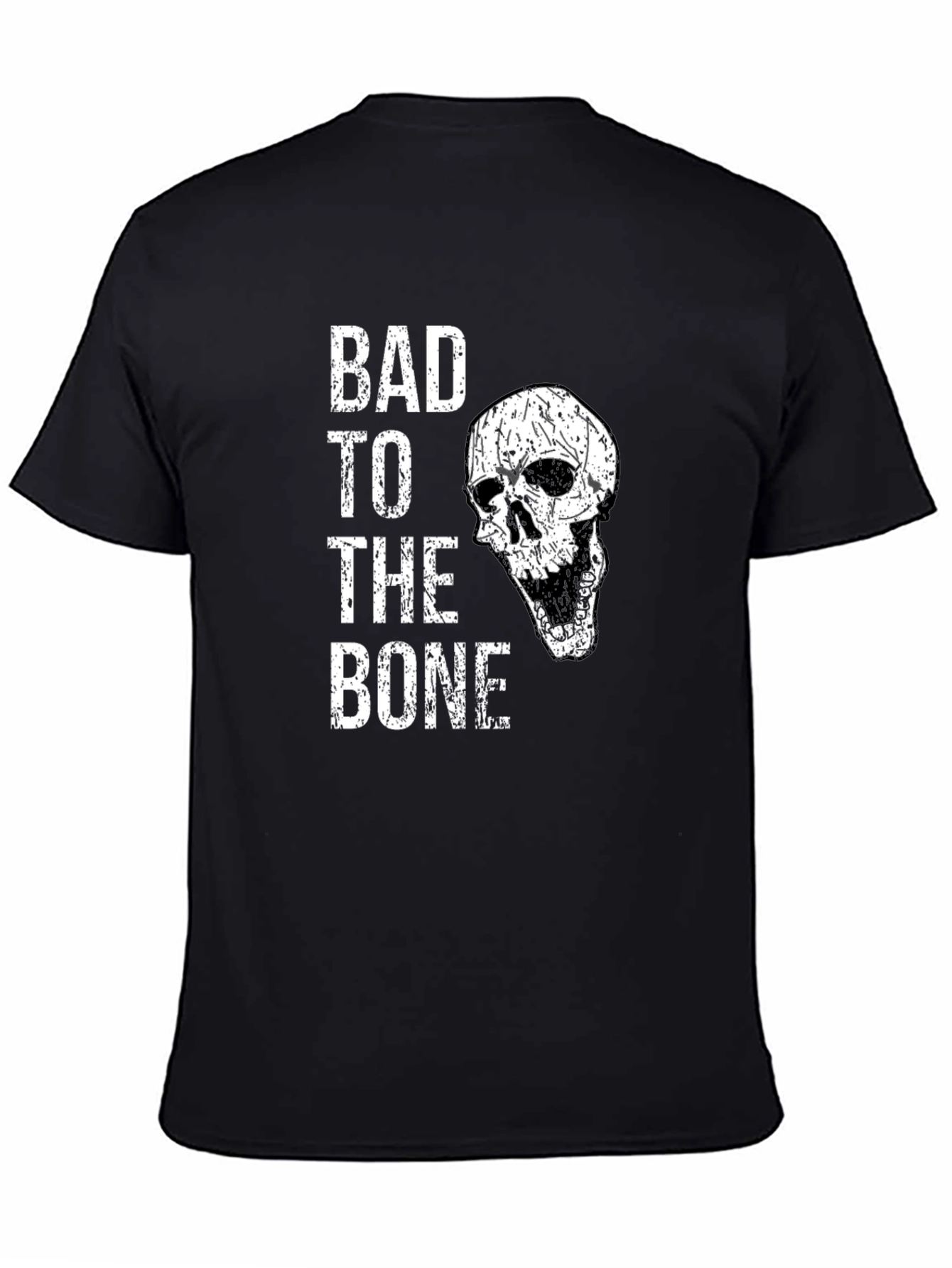 Camiseta Negra Bad to the Bone con Calavera