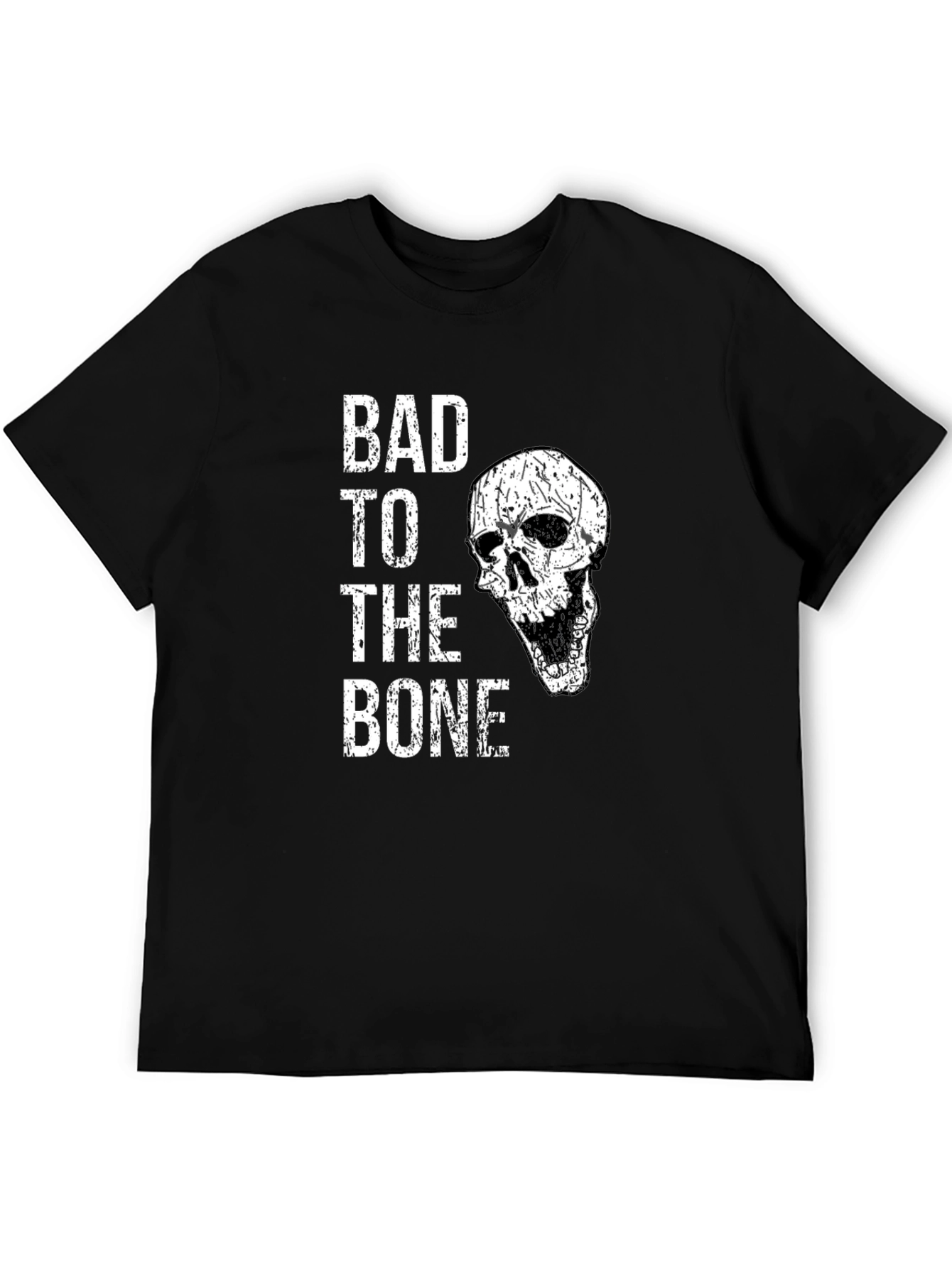 Camiseta Negra Bad to the Bone con Calavera