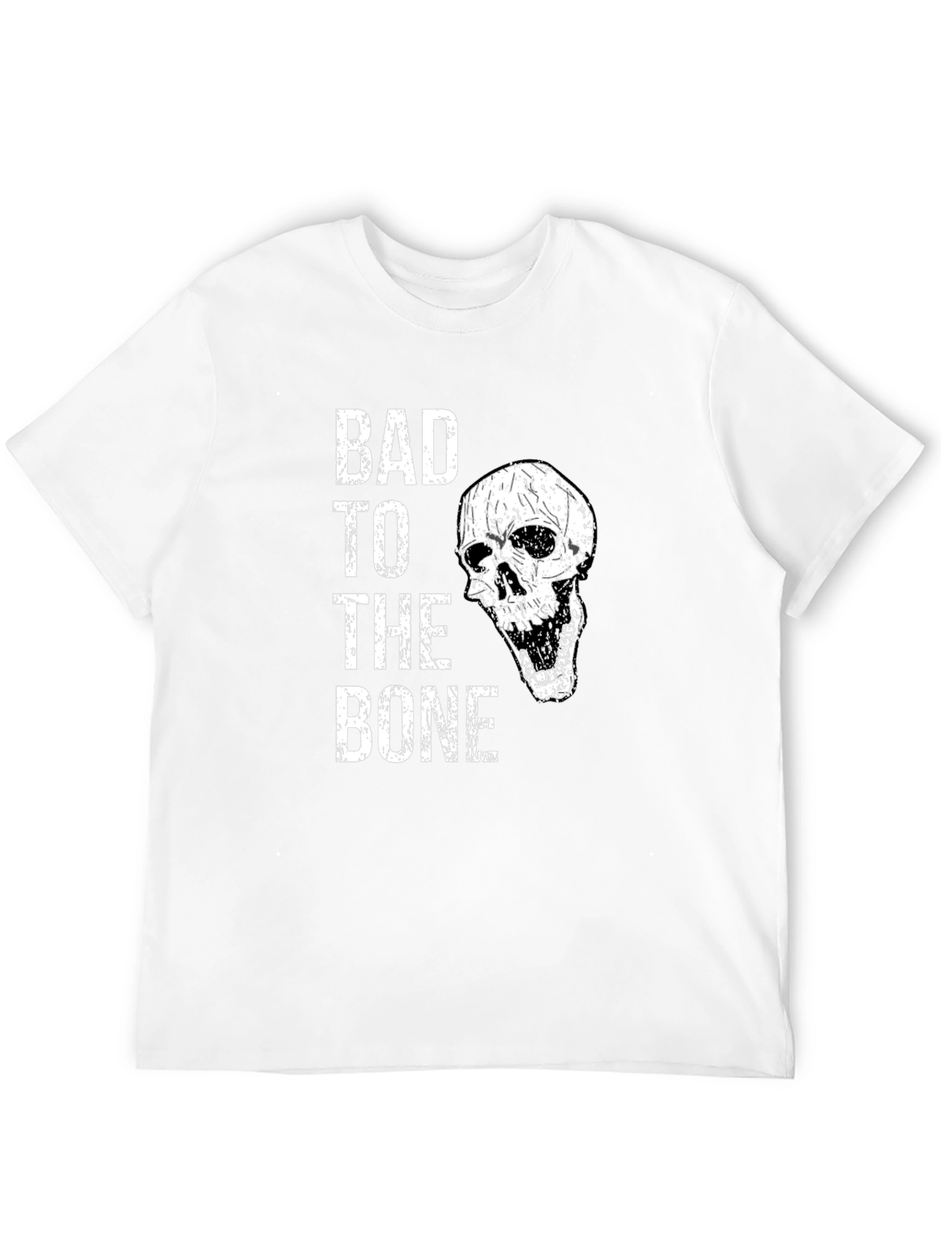 Camiseta Negra Bad to the Bone con Calavera
