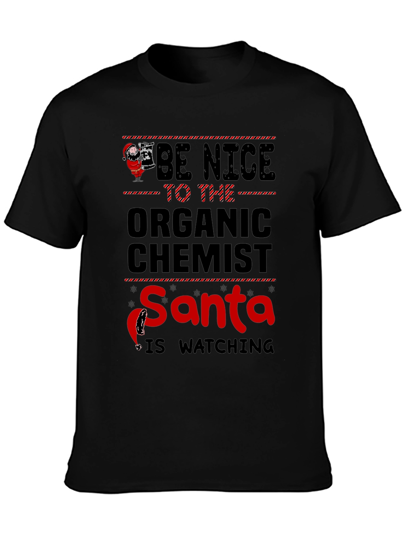 Camiseta Química Orgánica Navideña - Santa te Vigila