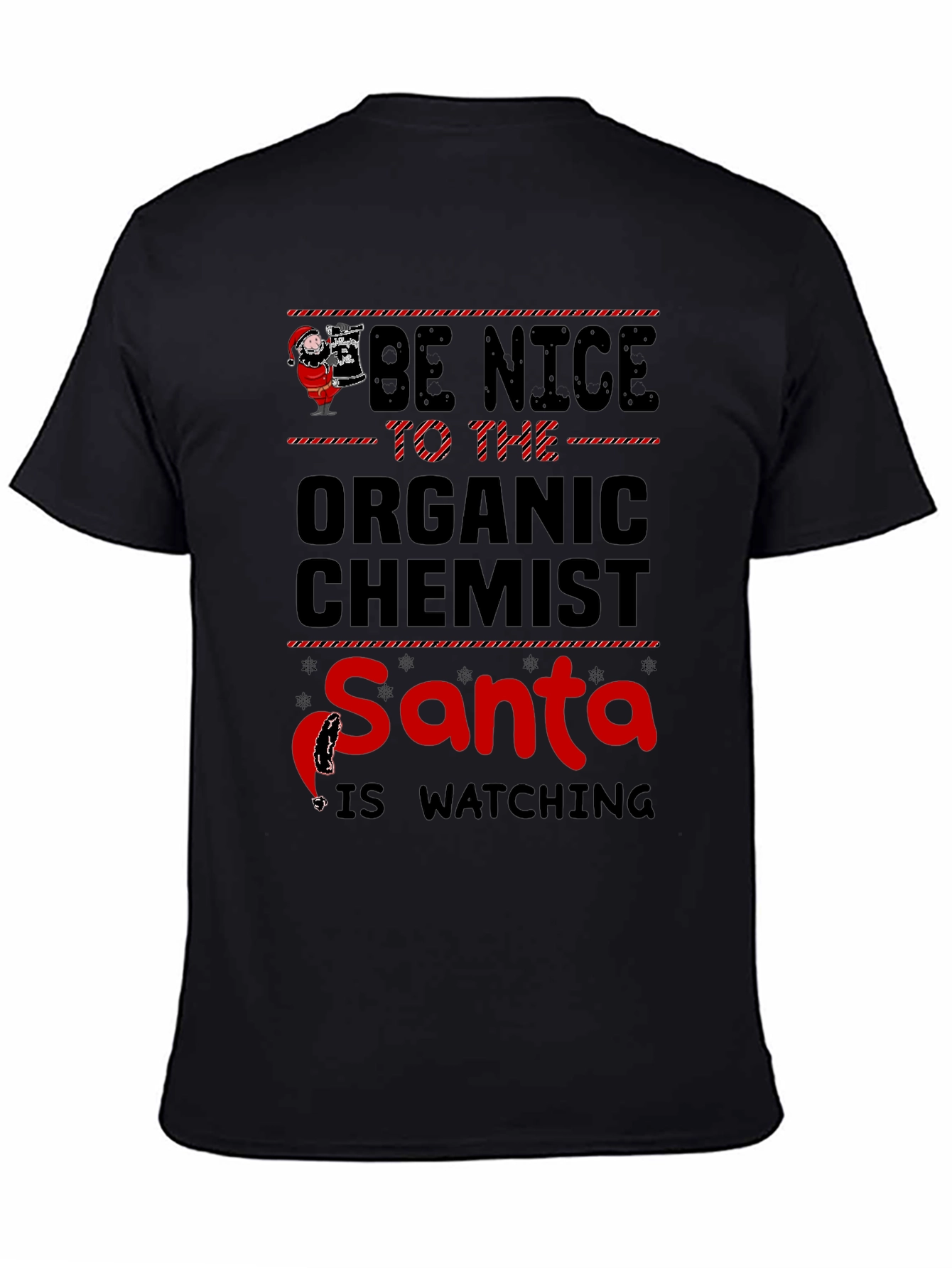 Camiseta Química Orgánica Navideña - Santa te Vigila
