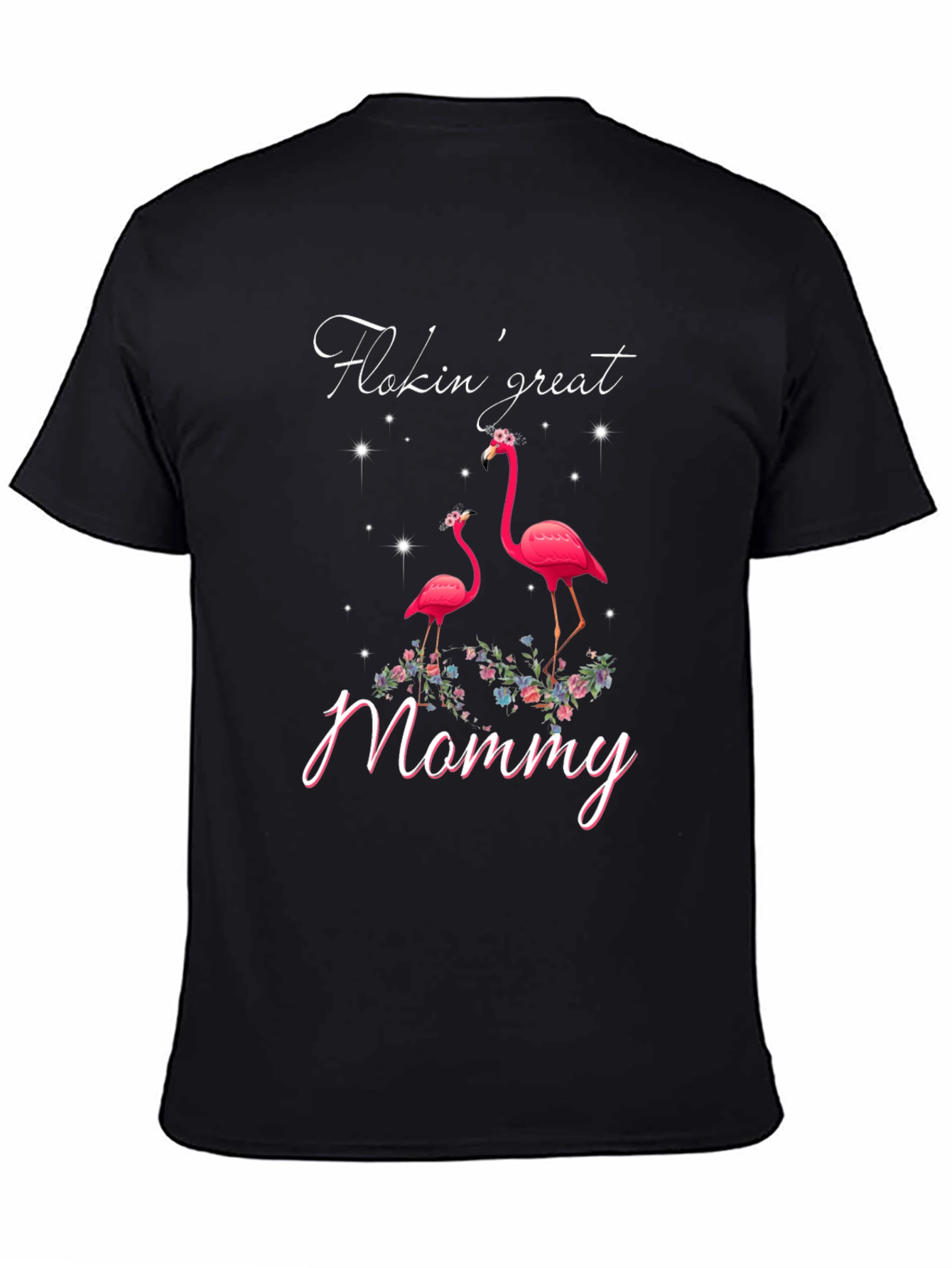 Camiseta Negra Flamencos Flokin Great Mommy