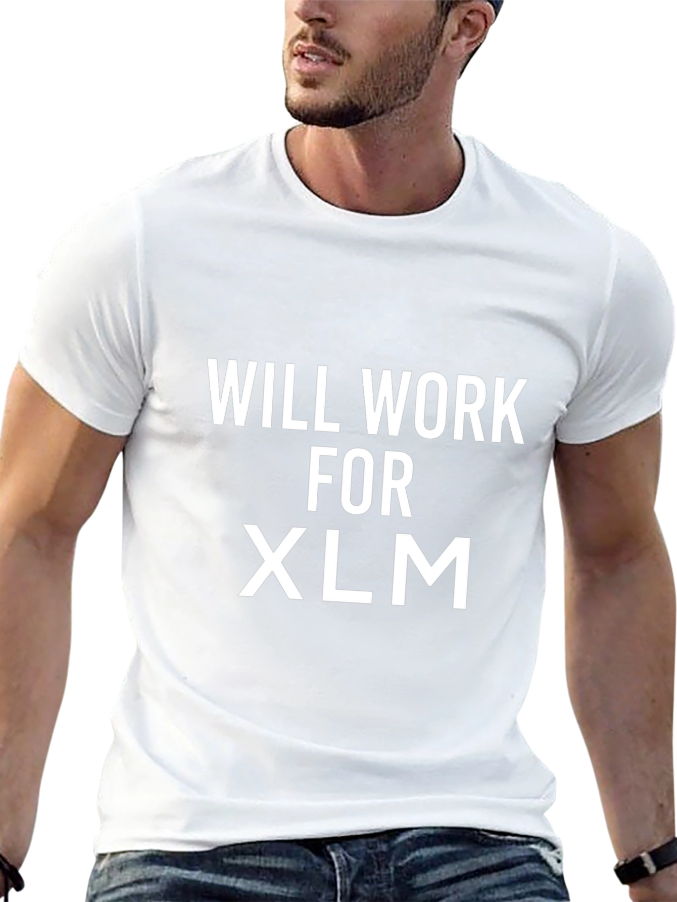 Camiseta Negra: Will Work for XLM