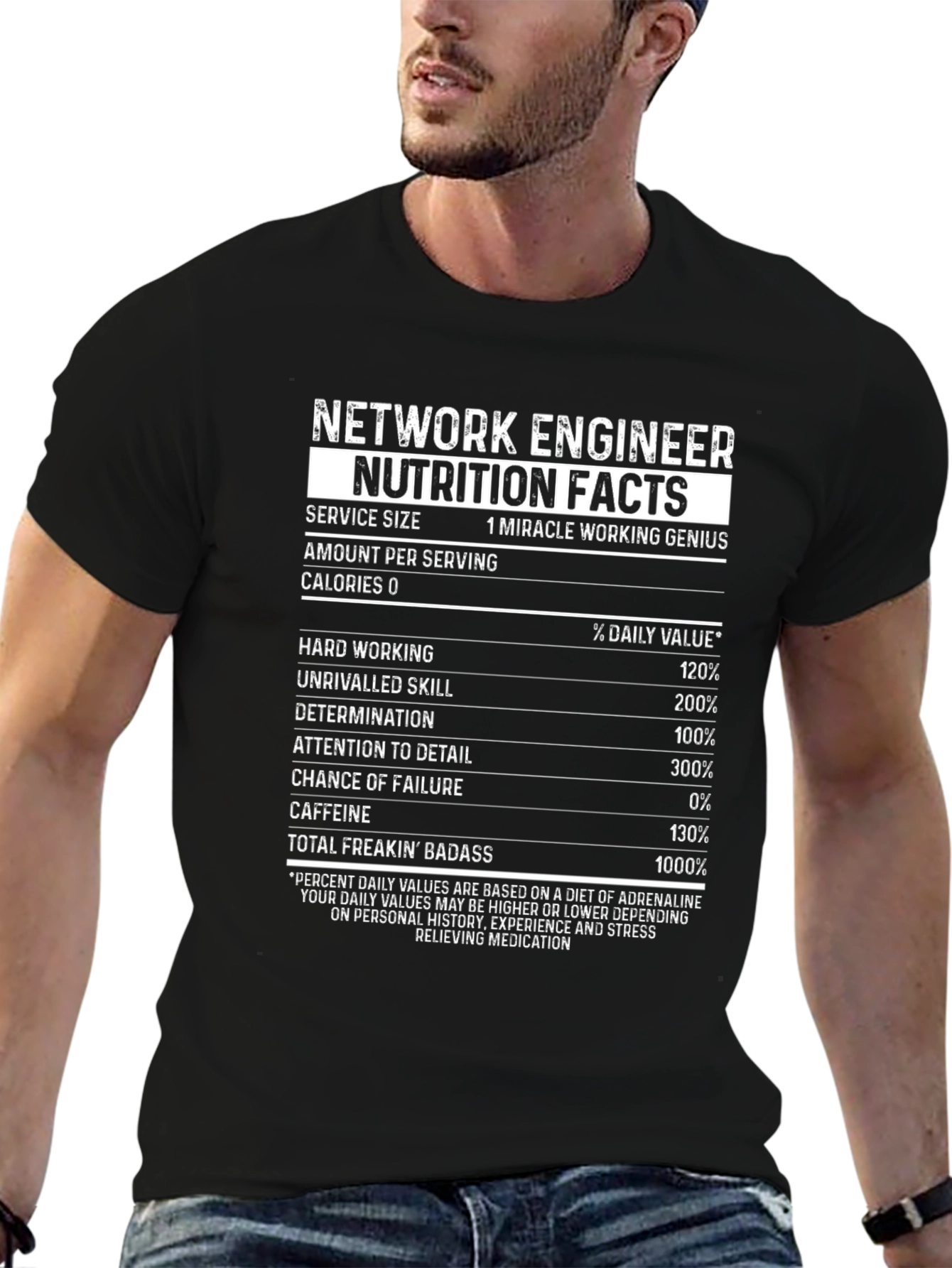 Camiseta Ingeniero de Red: Datos de Nutrición