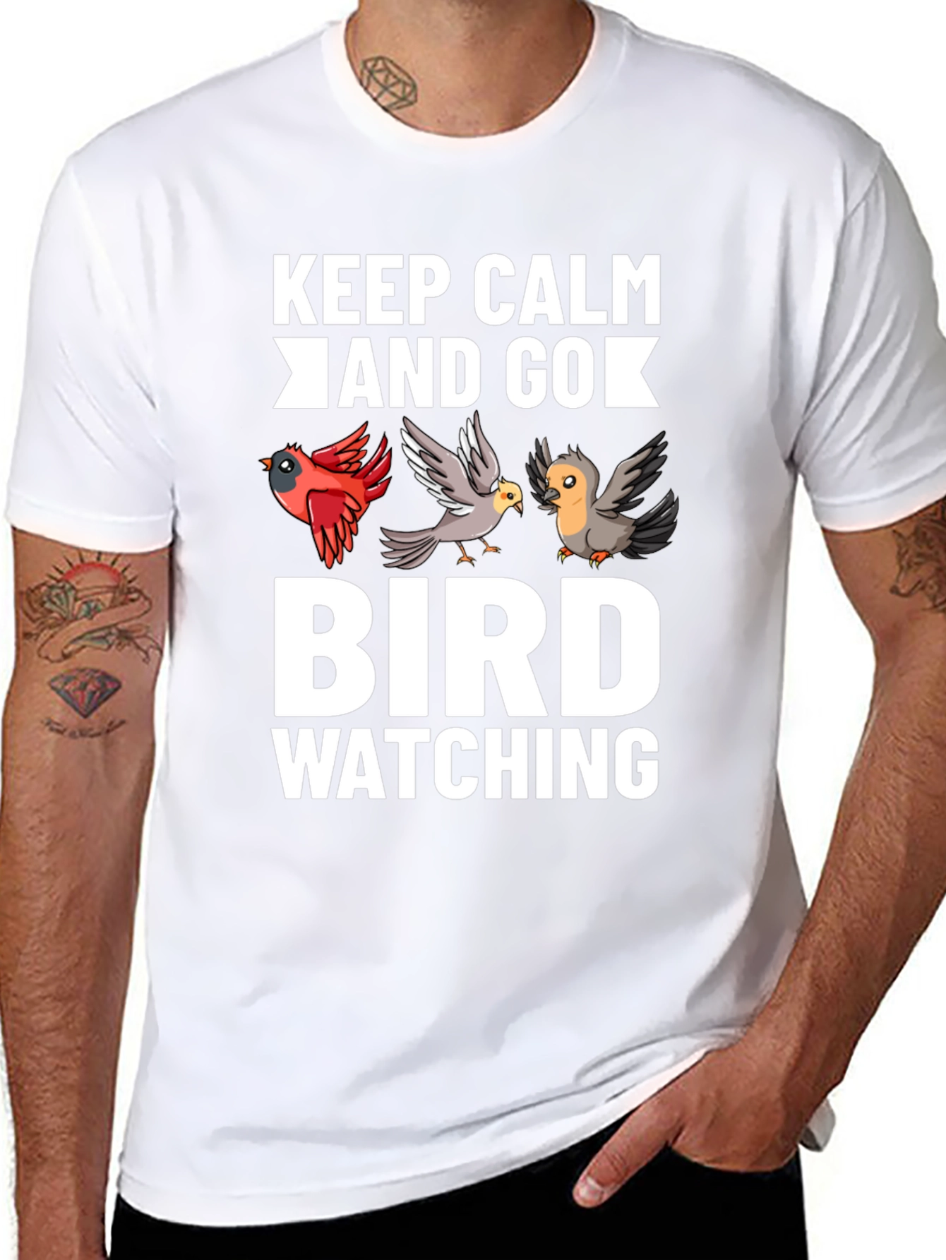 Camiseta Negra Keep Calm and Go Bird Watching