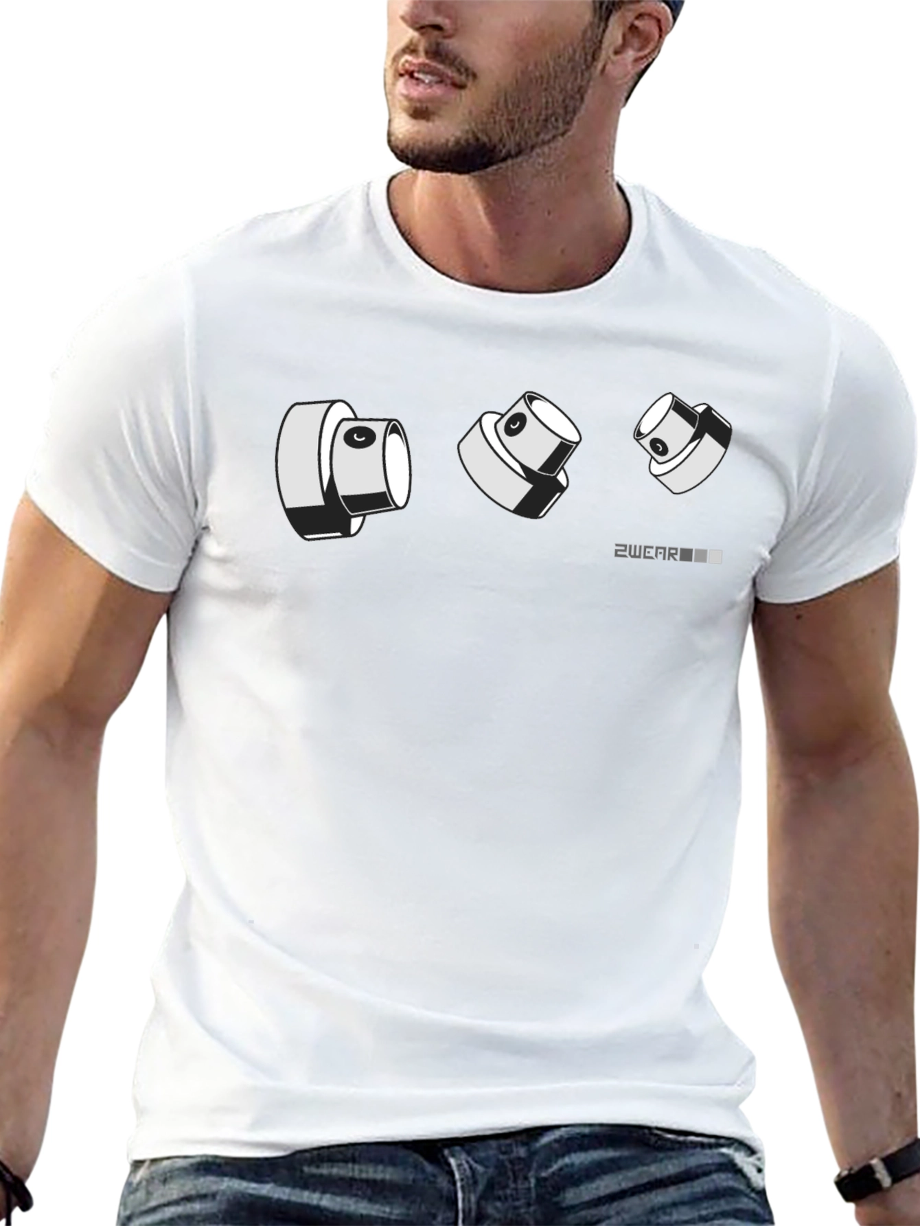 Camiseta Negra Diseño Gráfico 2WEAR