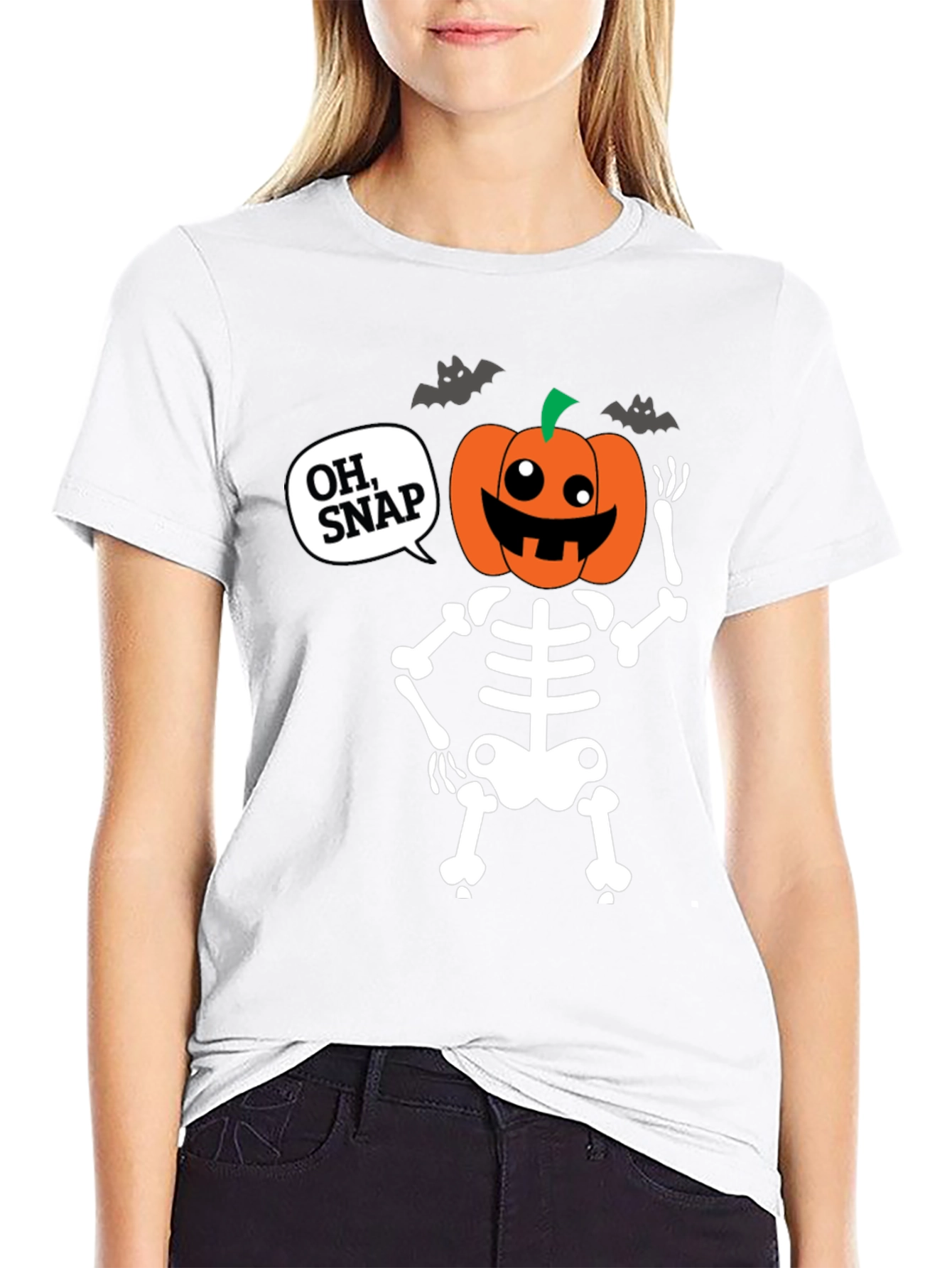 Camiseta Halloween Esqueleto Calabaza - ¡Oh Snap!