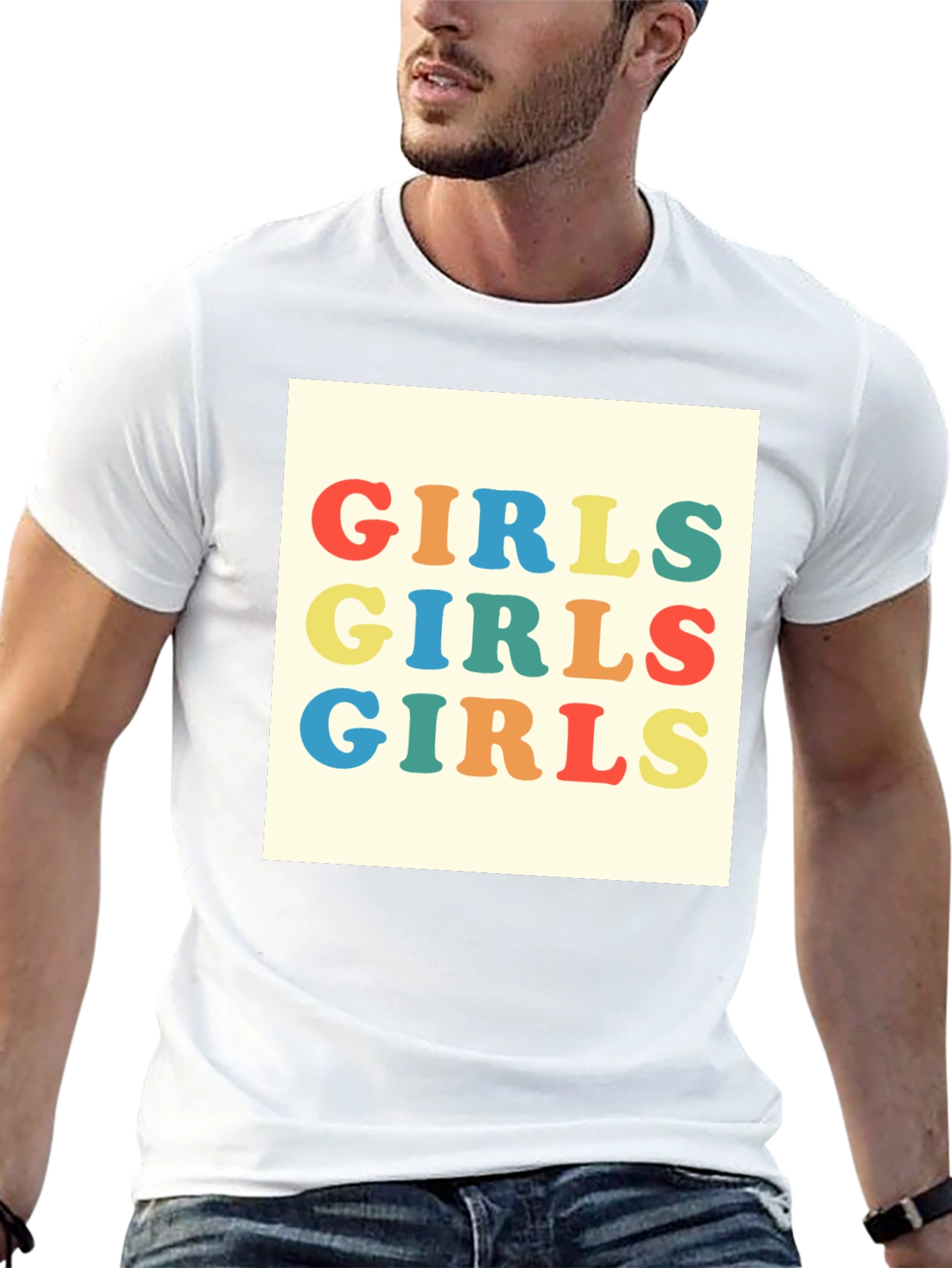 Camiseta Negra con Diseño Girls