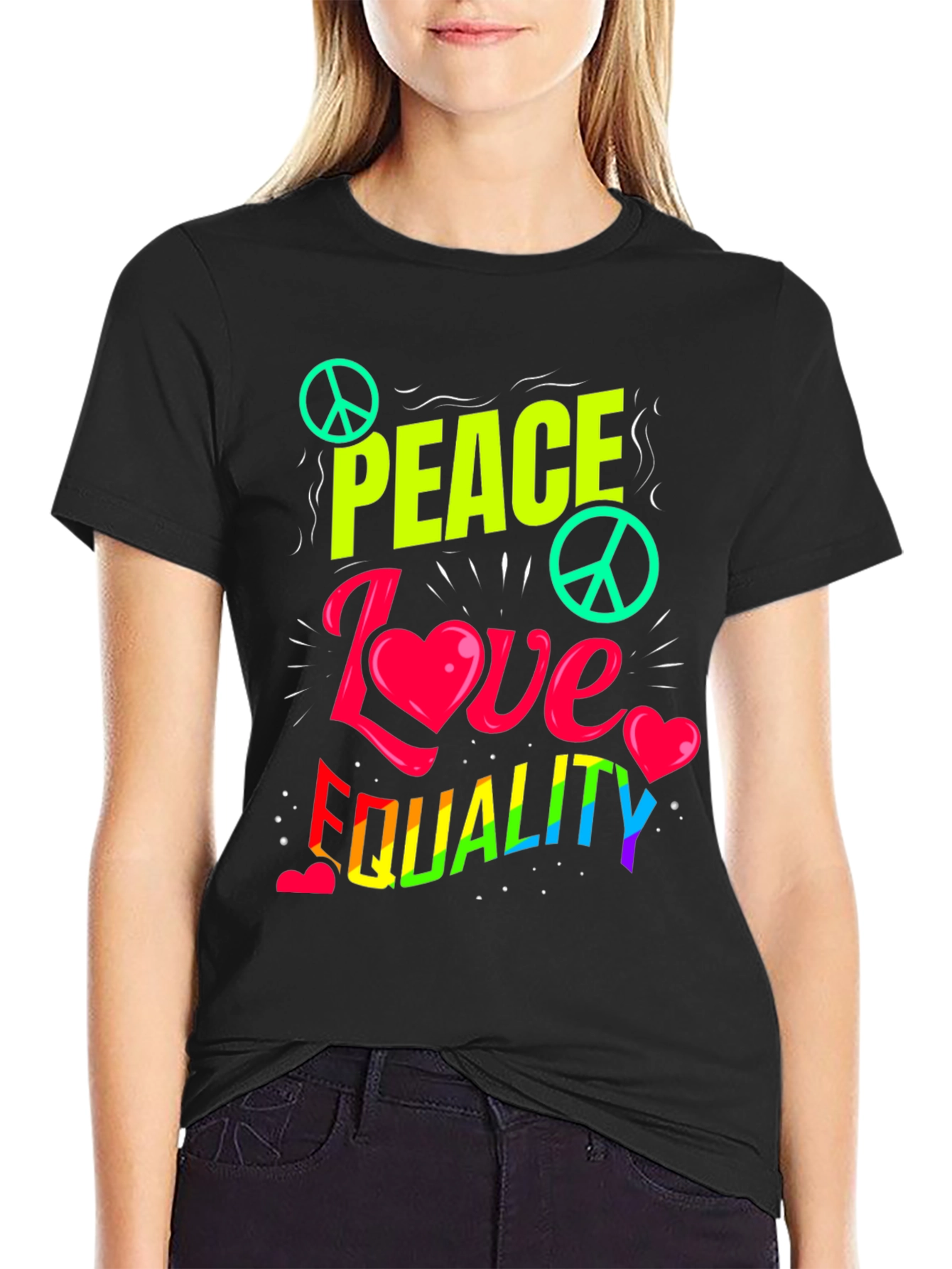 Camiseta Peace Love Equality Unisex