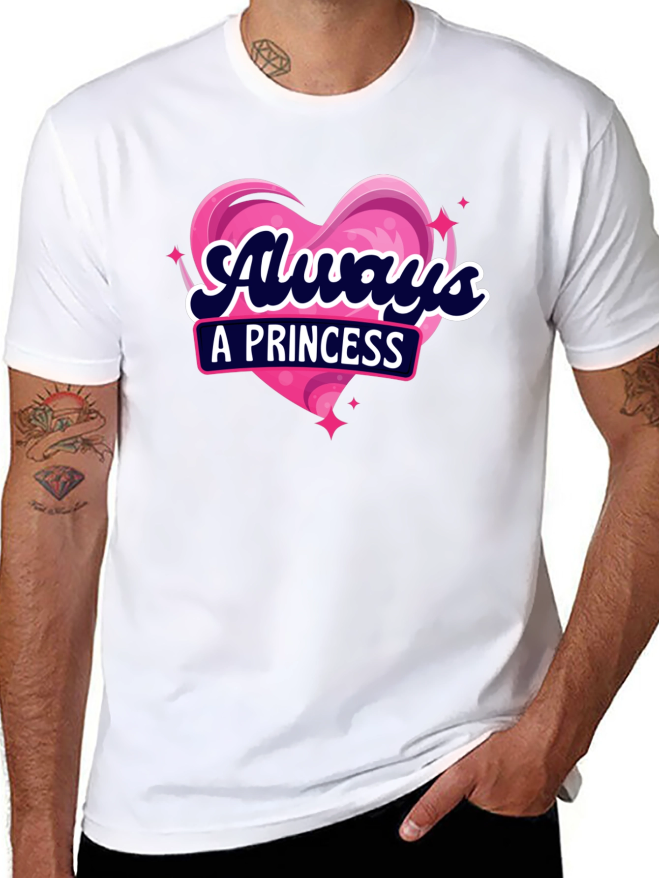 Camiseta Negra Always a Princess para Mujer