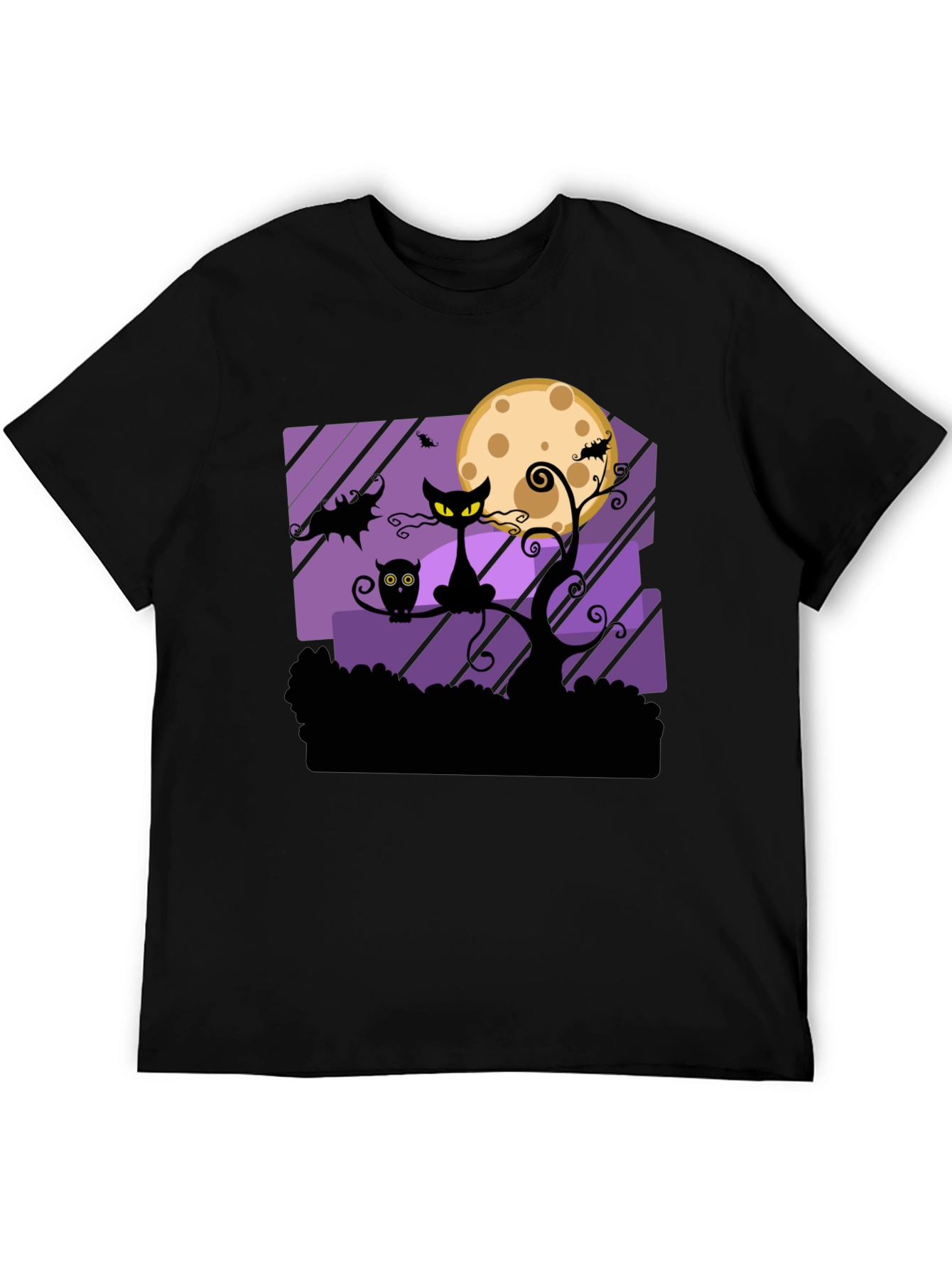 Camiseta Halloween Gato Negro Luna