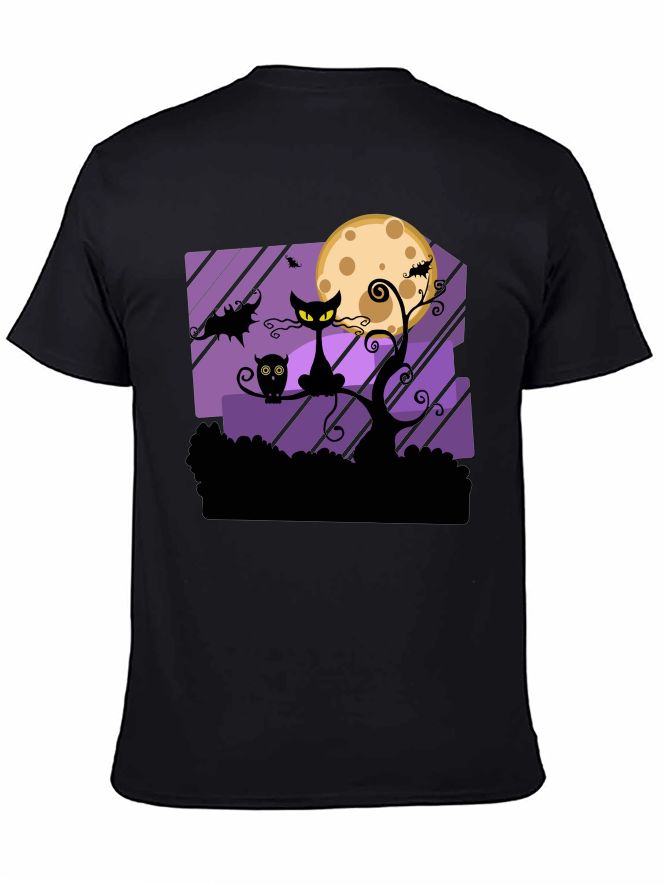 Camiseta Halloween Gato Negro Luna