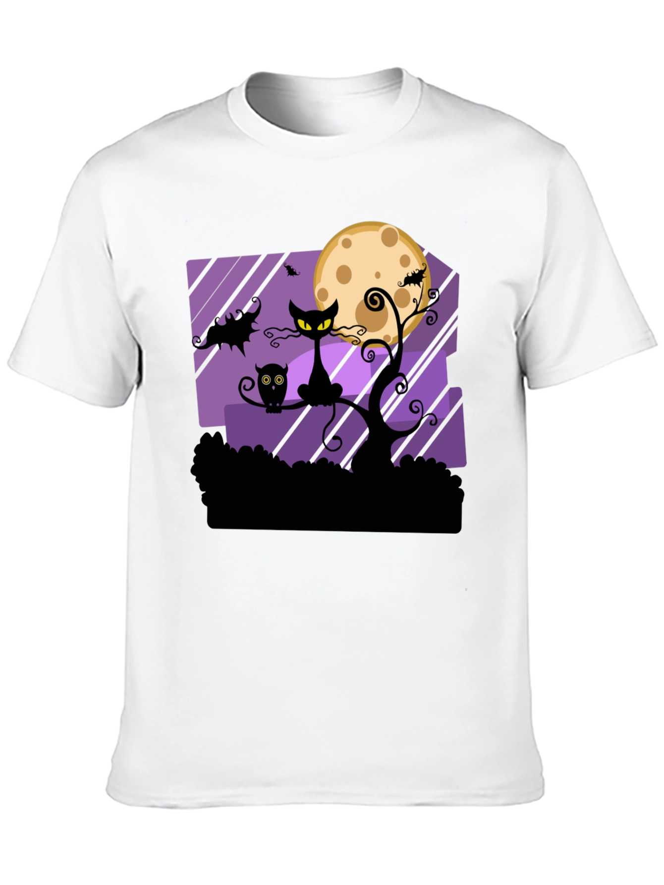 Camiseta Halloween Gato Negro Luna