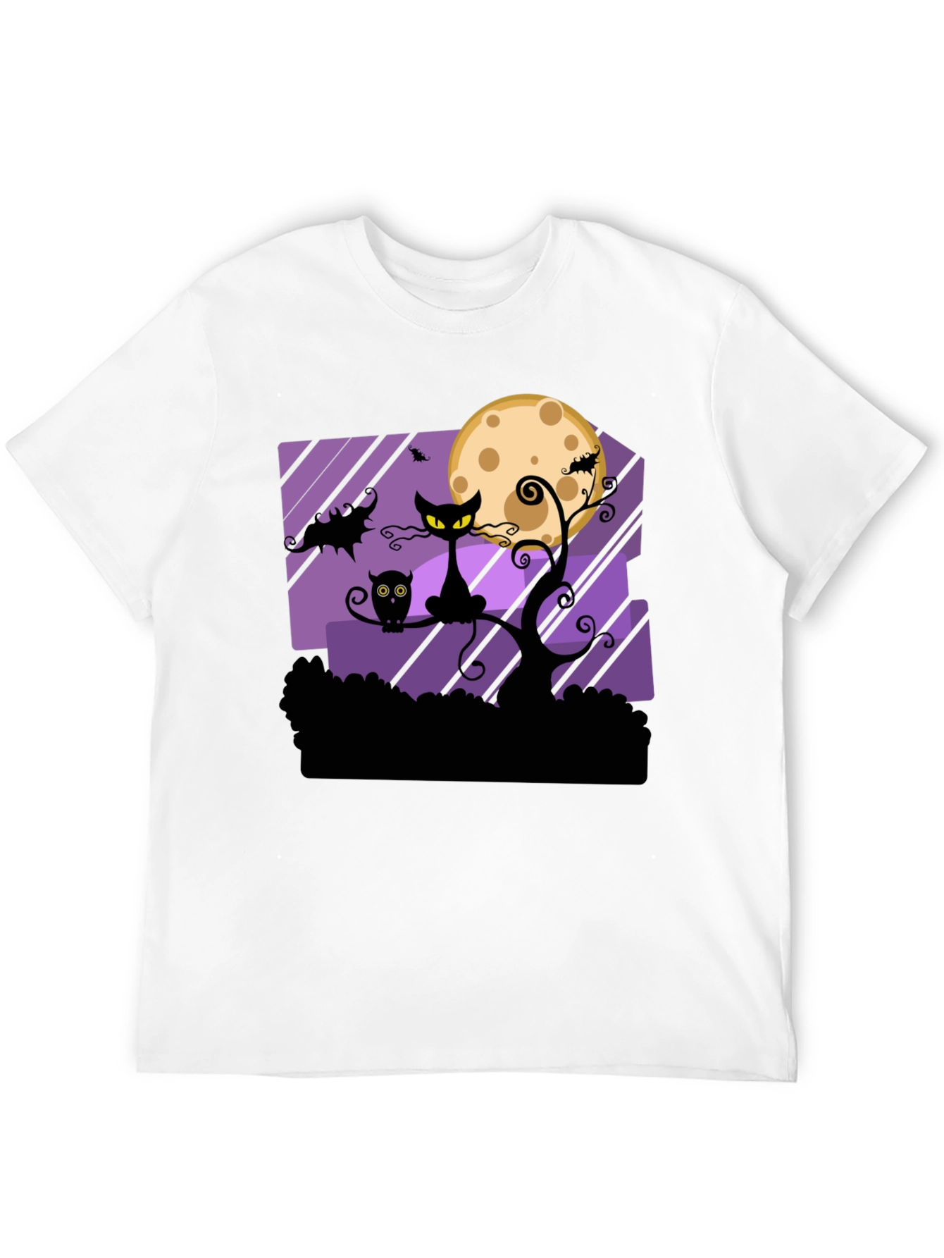 Camiseta Halloween Gato Negro Luna