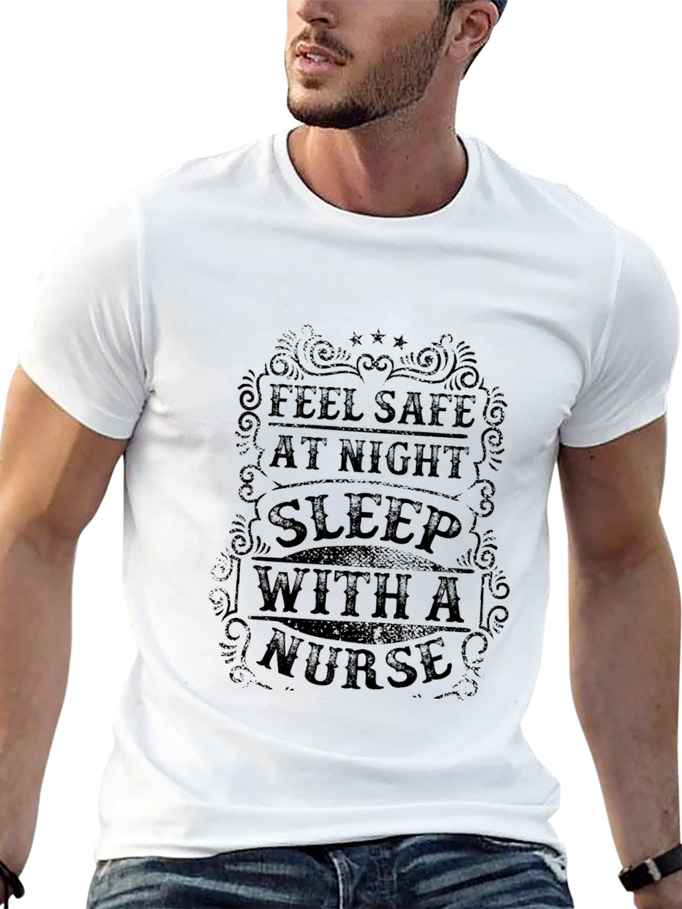 Camiseta Negra: Duerme Seguro con una Enfermera