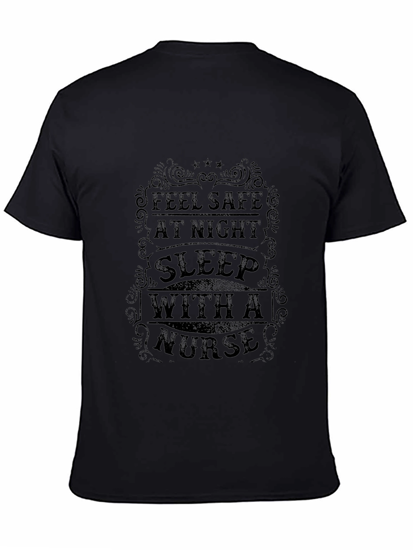 Camiseta Negra: Duerme Seguro con una Enfermera
