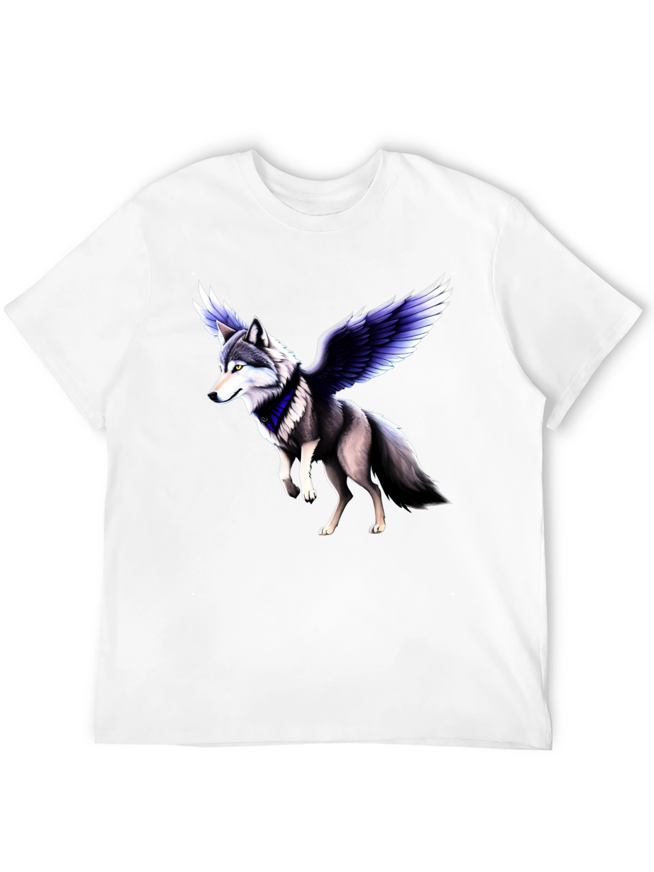 Camiseta Negra con Diseño de Lobo Alado
