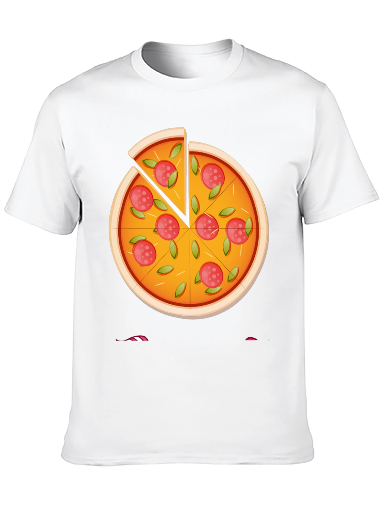 Camiseta Negra con Diseño de Pizza