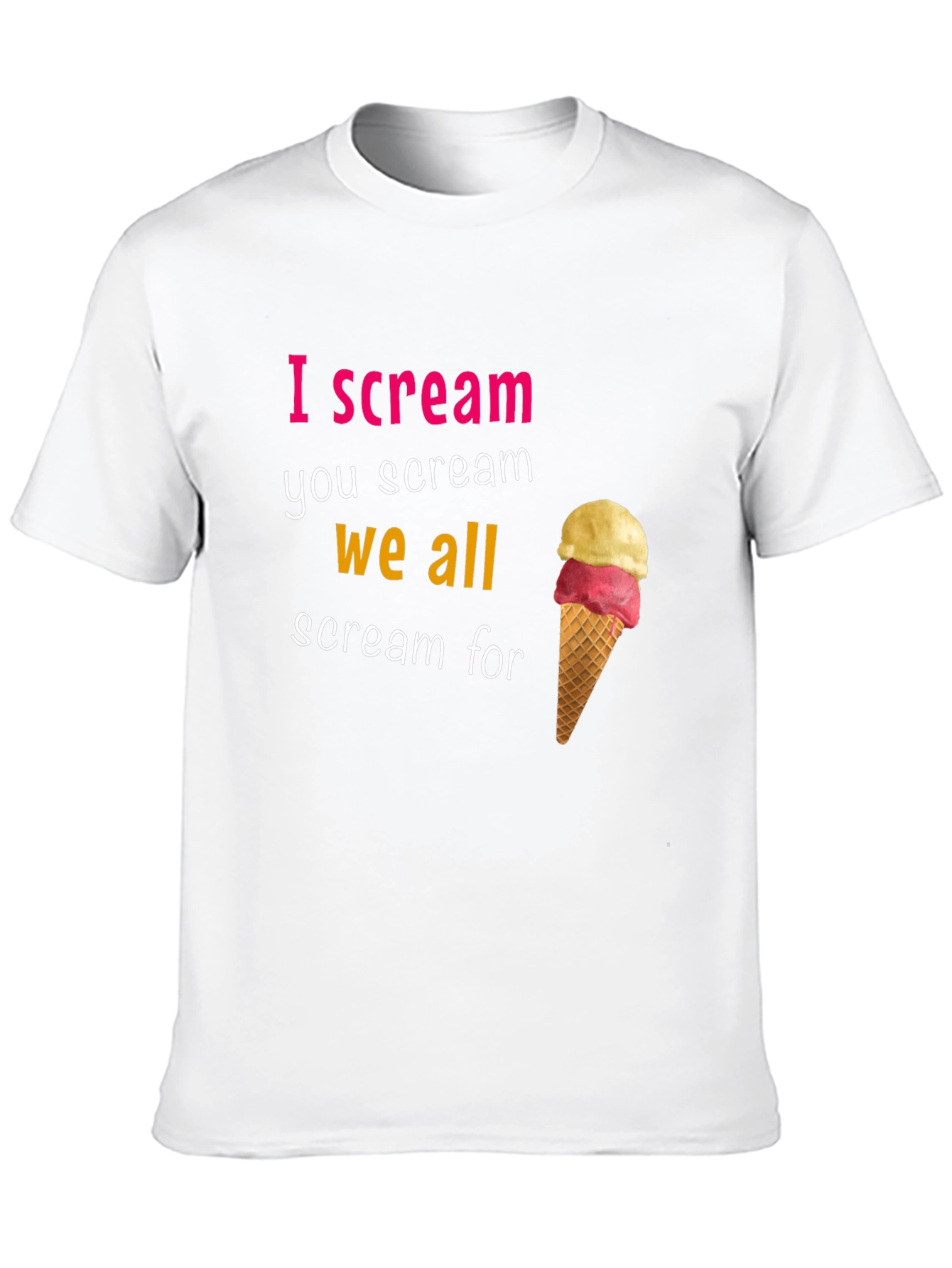 Camiseta Negra I Scream con Diseño de Helado