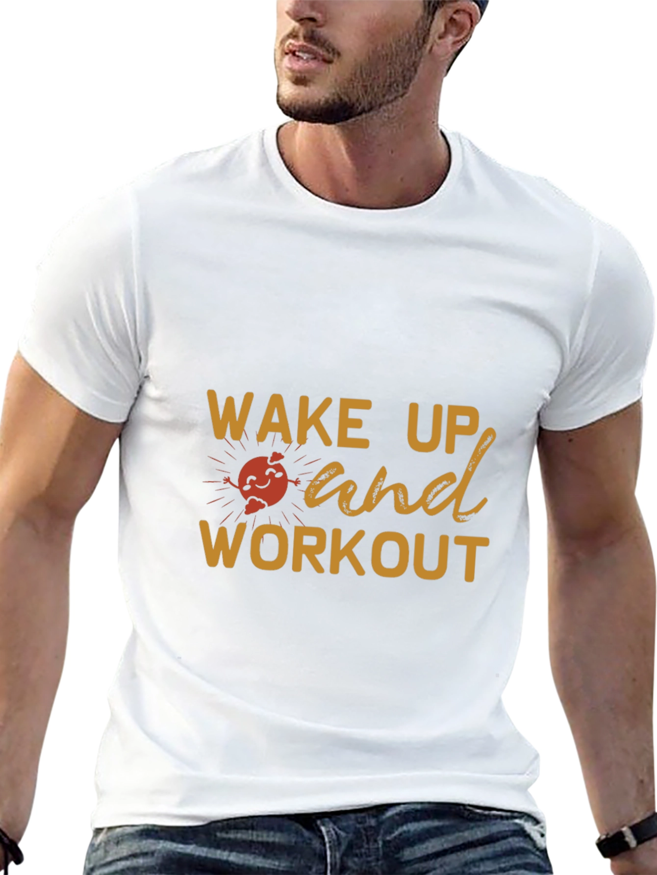 Camiseta Negra Deportiva Wake Up and Workout