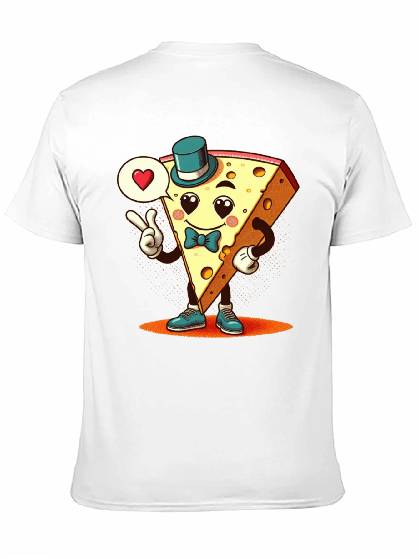 Camiseta Negra con Queso Animado Enamorado