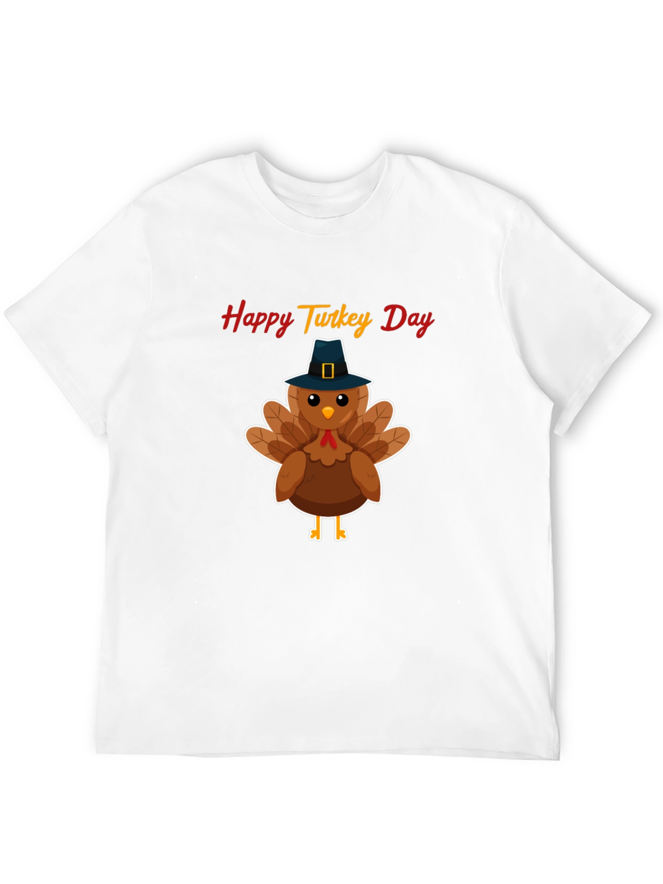 Camiseta Negra Feliz Día del Pavo - Diseño festivo