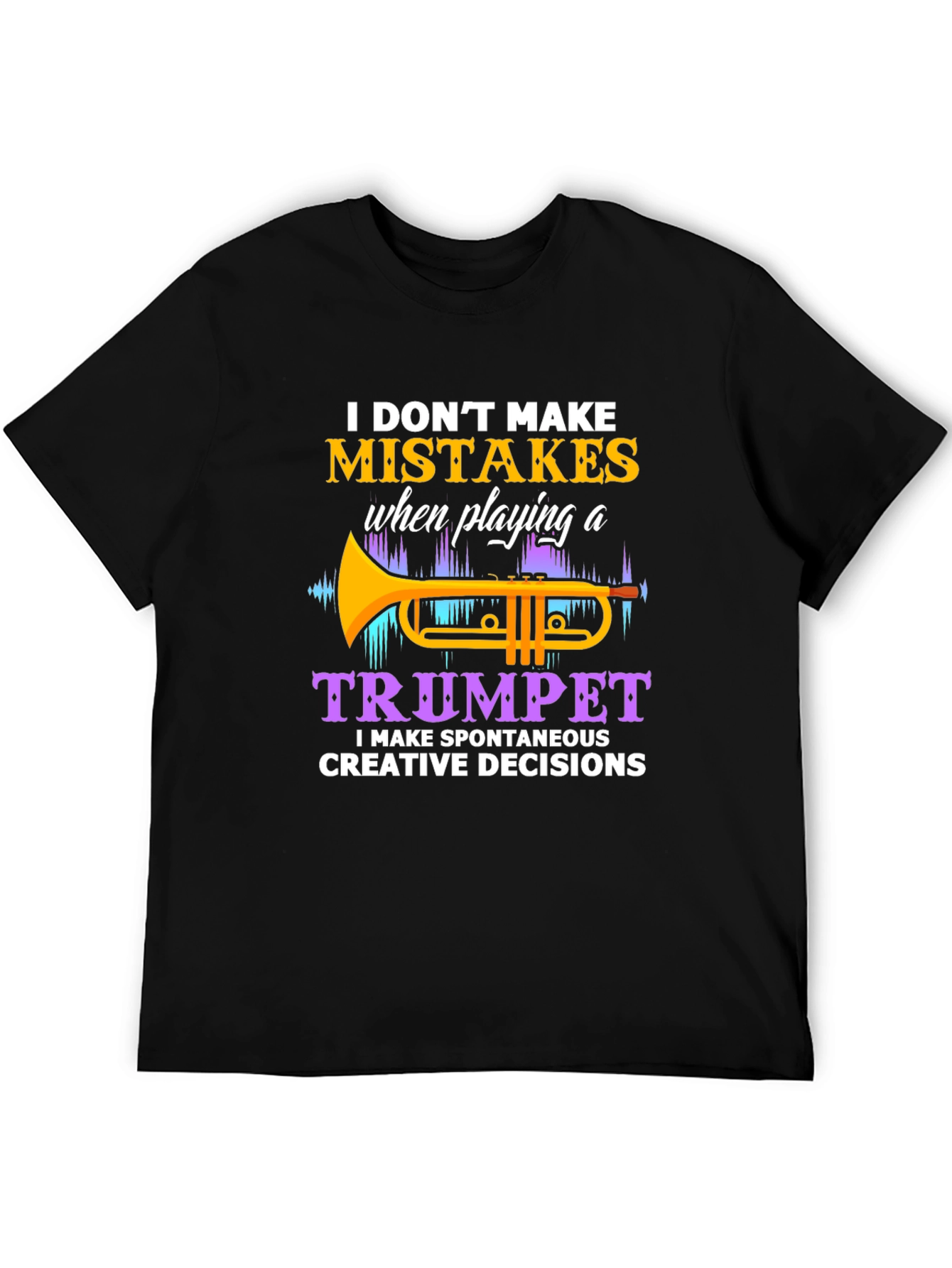 Camiseta Negra con Diseño de Trompeta para Músicos