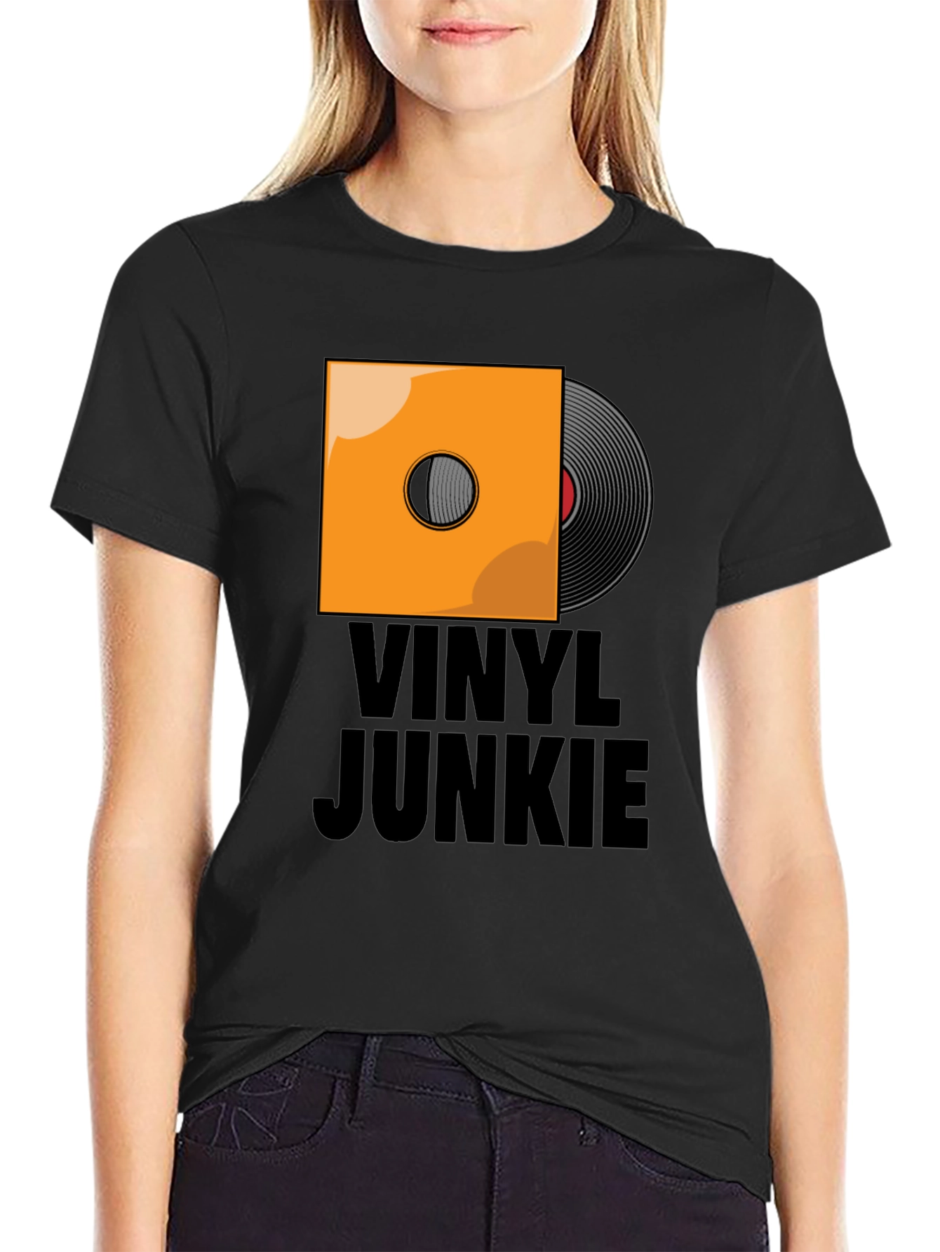 Camiseta Negra Vinilo Junkie