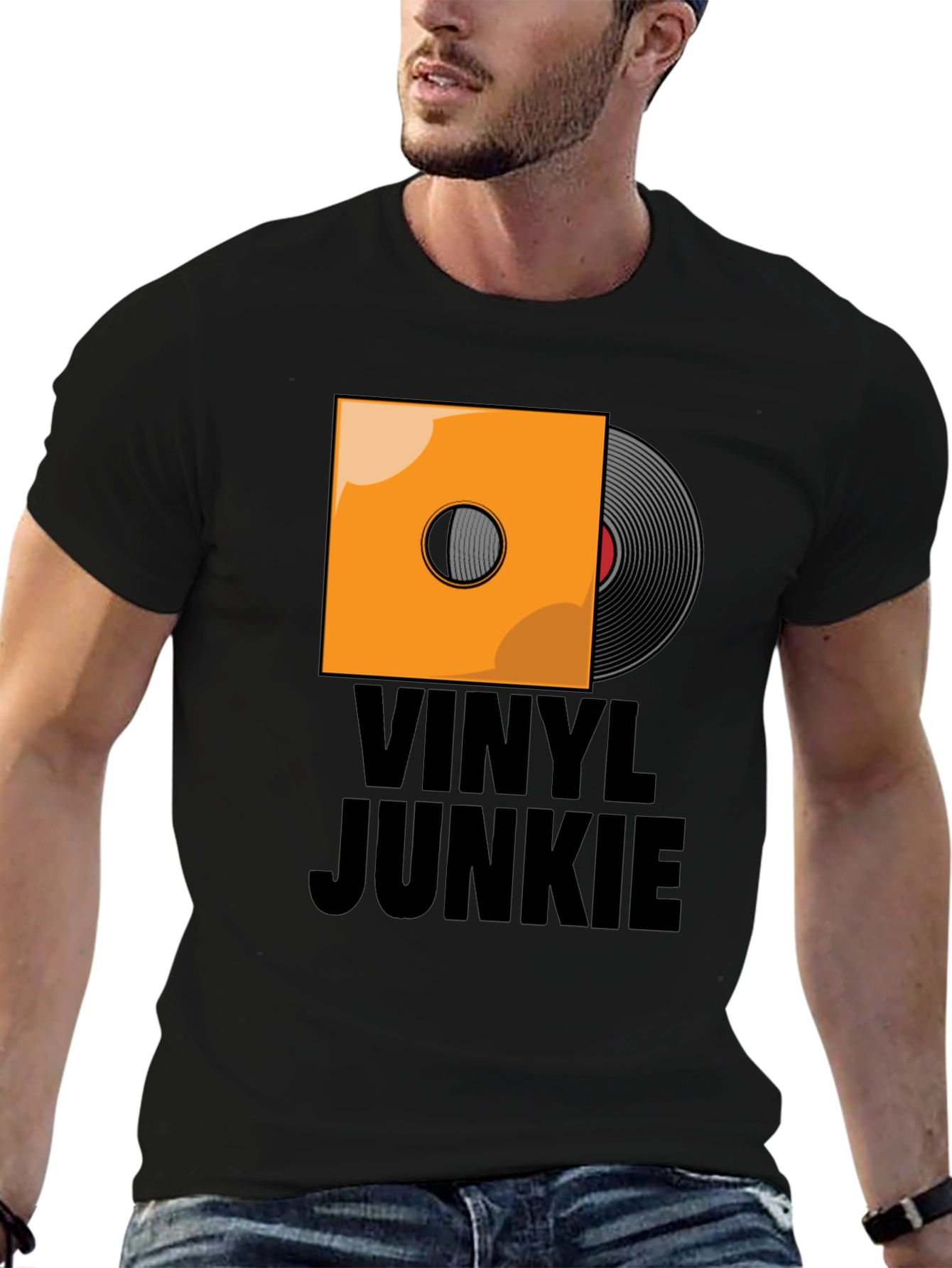 Camiseta Negra Vinilo Junkie