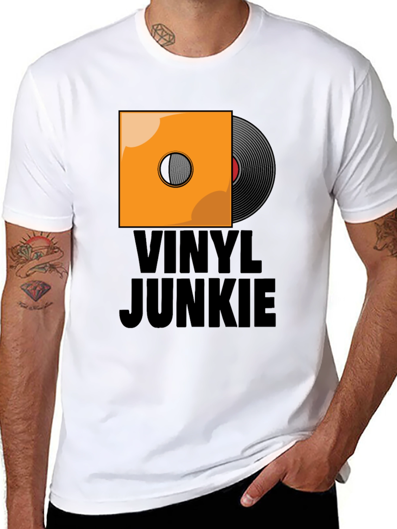 Camiseta Negra Vinilo Junkie