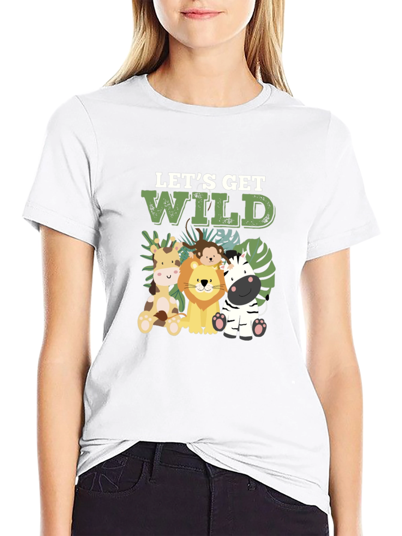 Camiseta Negra Infantil Lets Get Wild