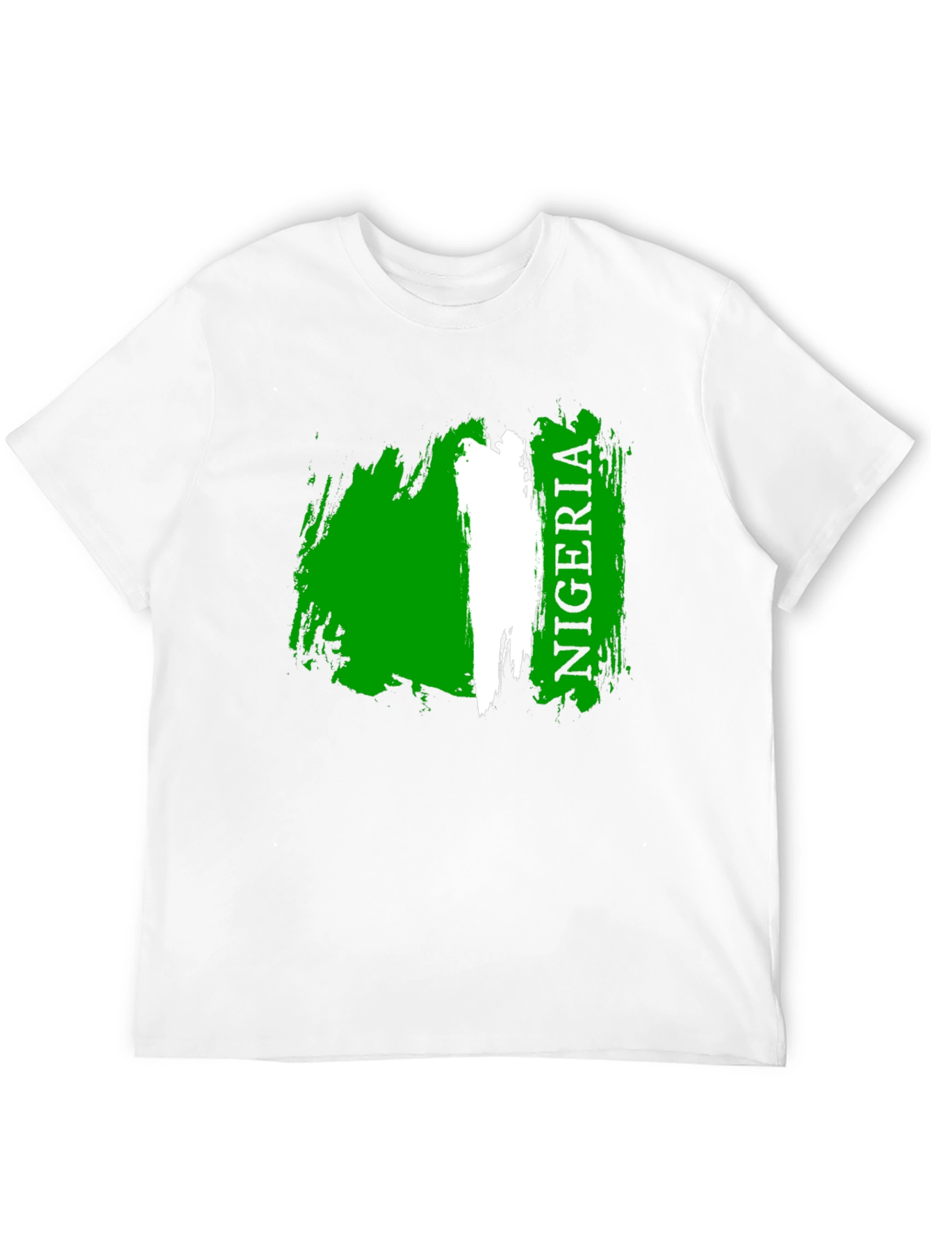 Camiseta Negra Nigeria Bandera Grunge