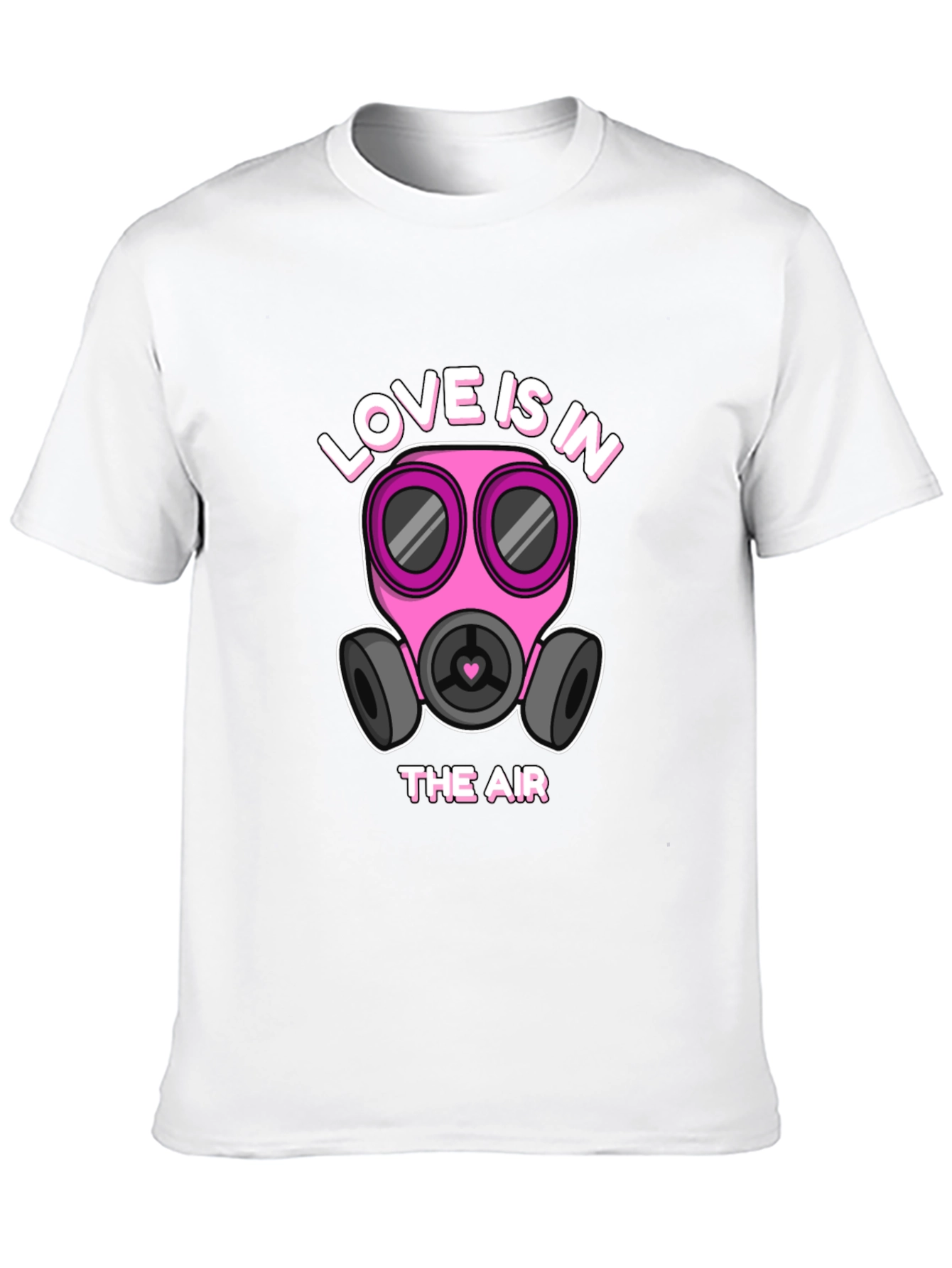 Camiseta Negra con Diseño Romántico de Mascarilla