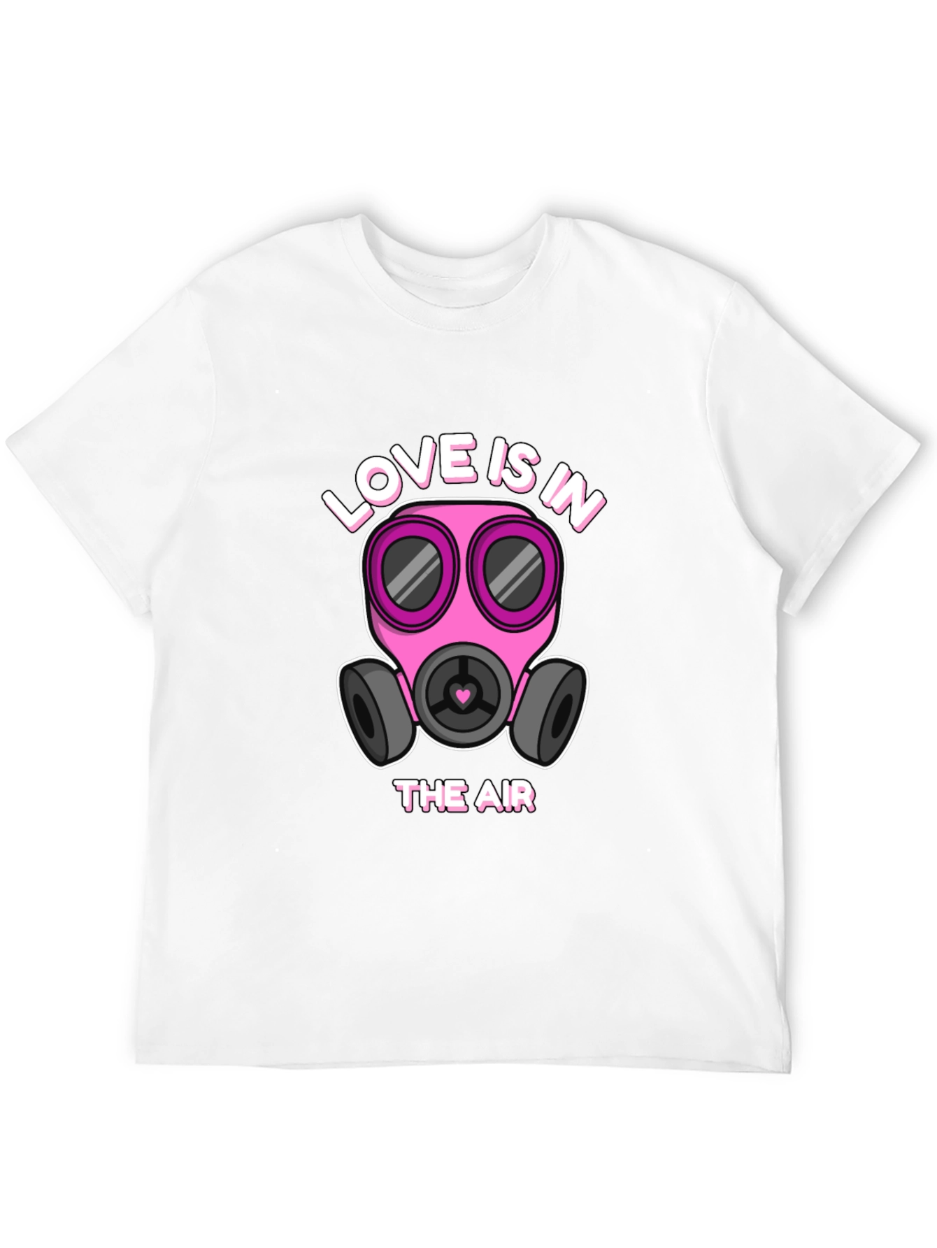 Camiseta Negra con Diseño Romántico de Mascarilla