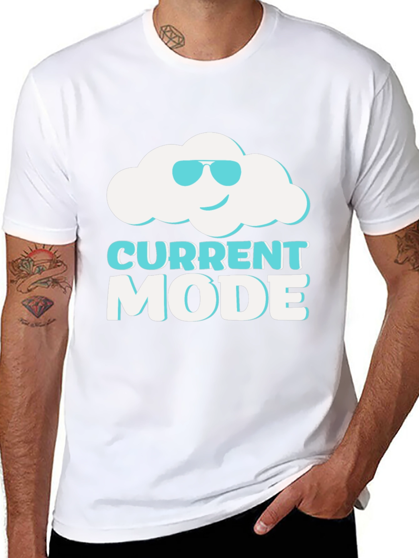 Camiseta Negra Current Mode con Nube