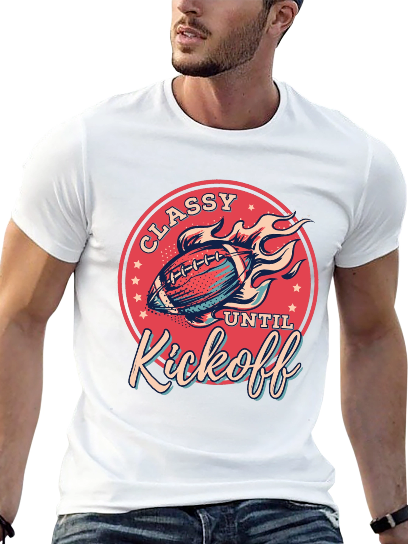 Camiseta Classy Until Kickoff para fanáticos del fútbol americano