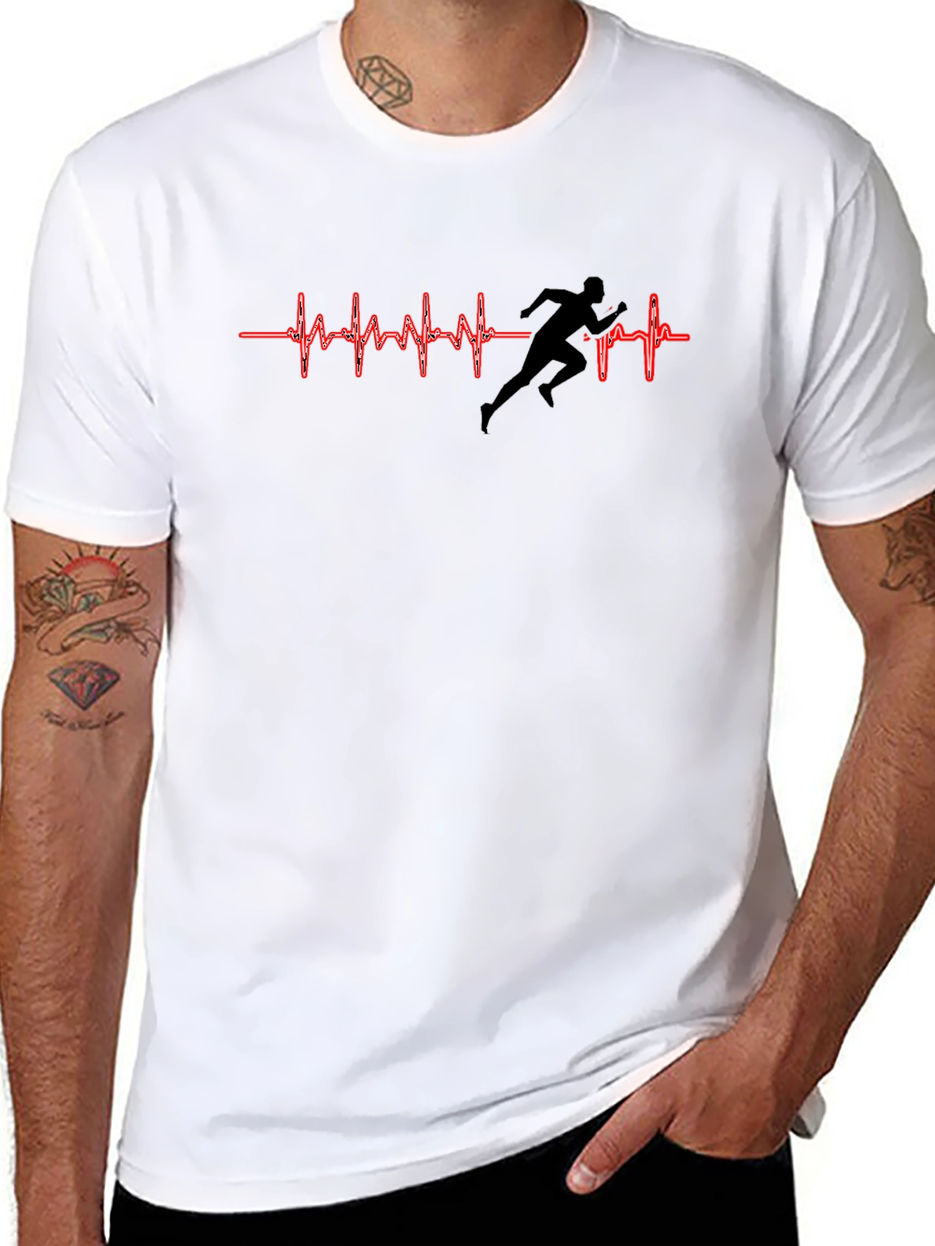 Camiseta Negra Corazón Corredor
