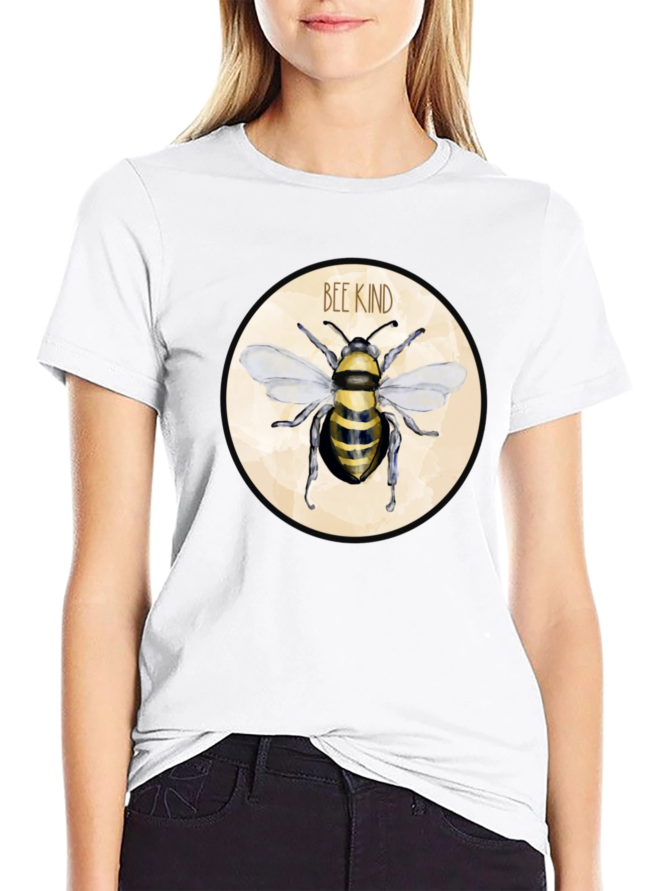 Camiseta Negra Bee Kind para Hombre