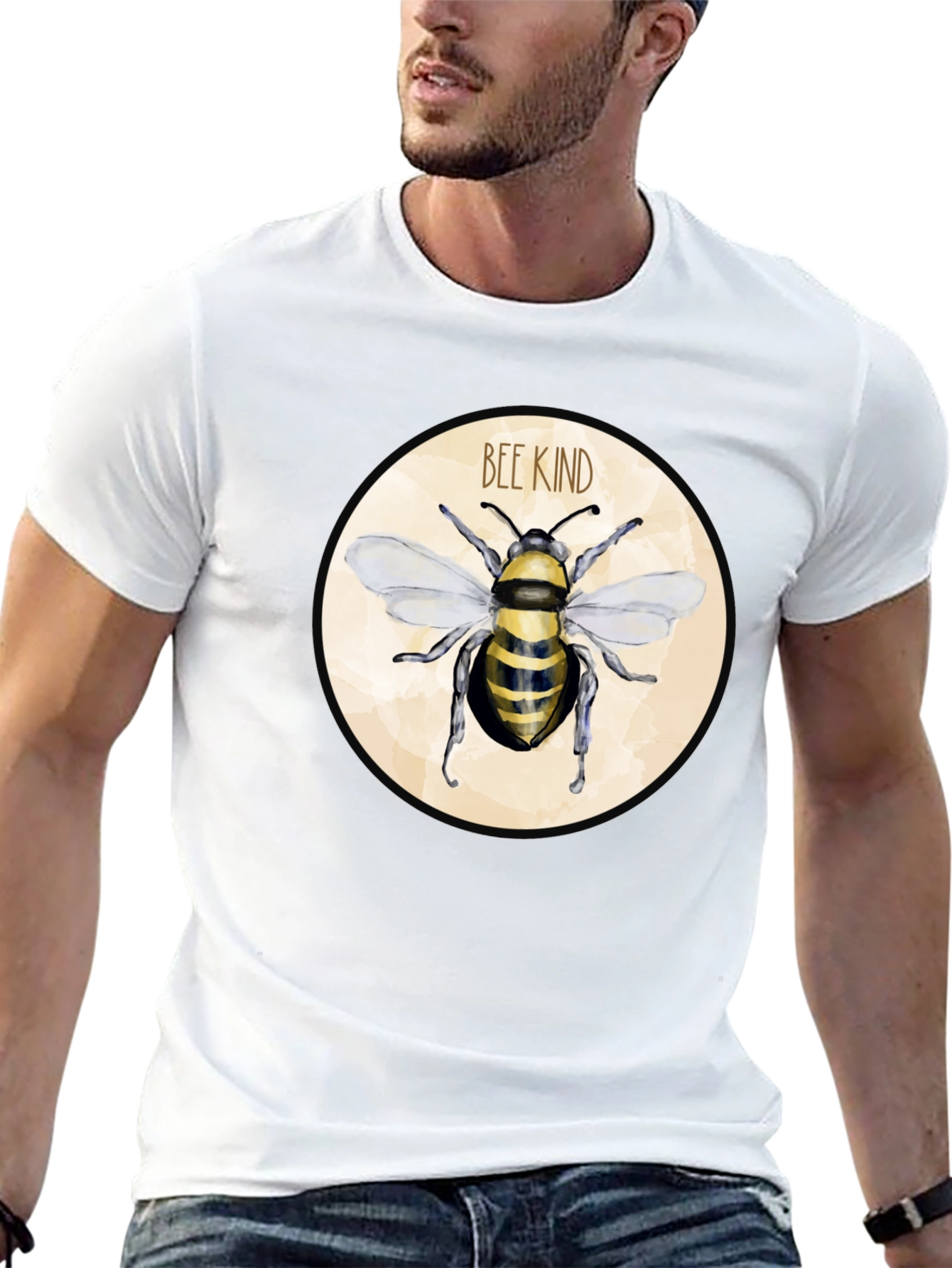 Camiseta Negra Bee Kind para Hombre