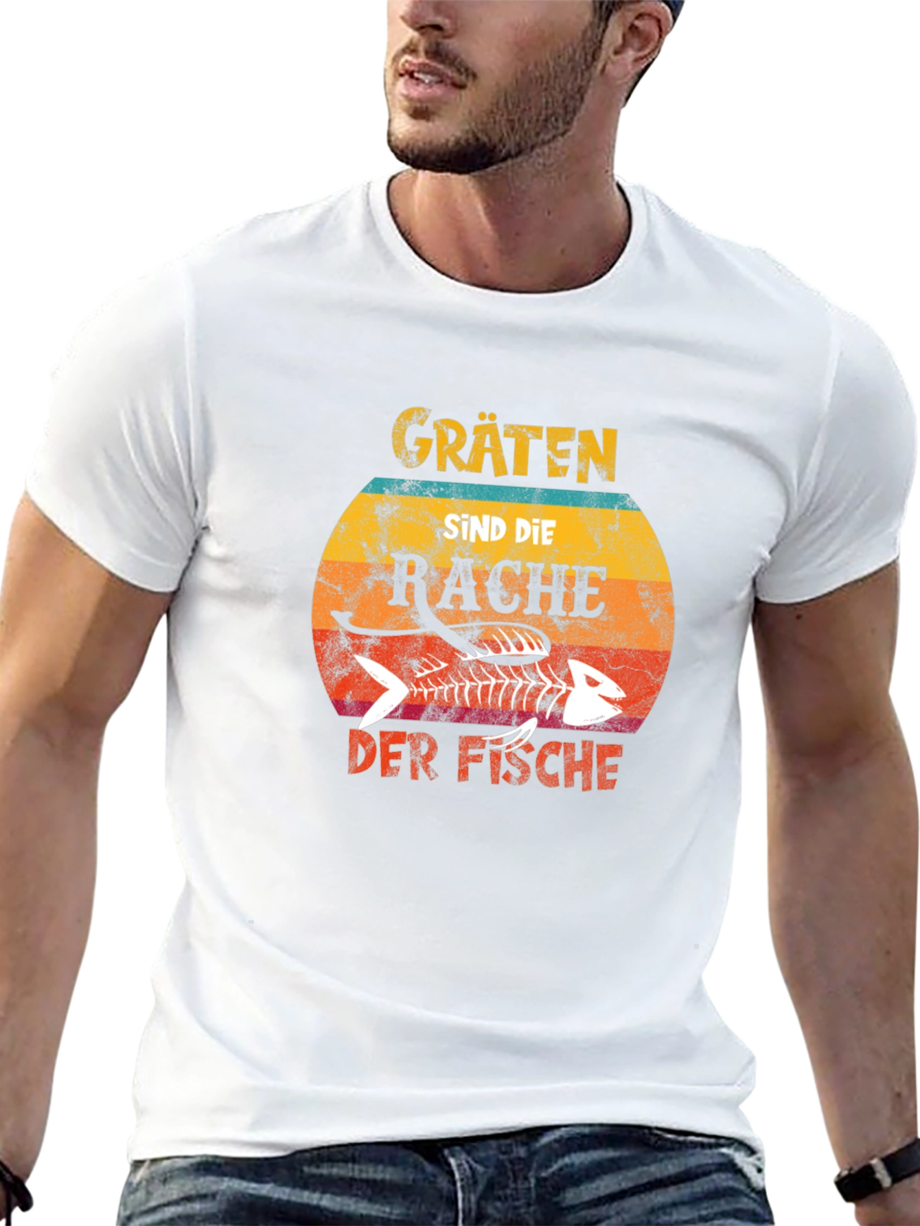 Camiseta Negra Gräten Sind Die Rache Der Fische