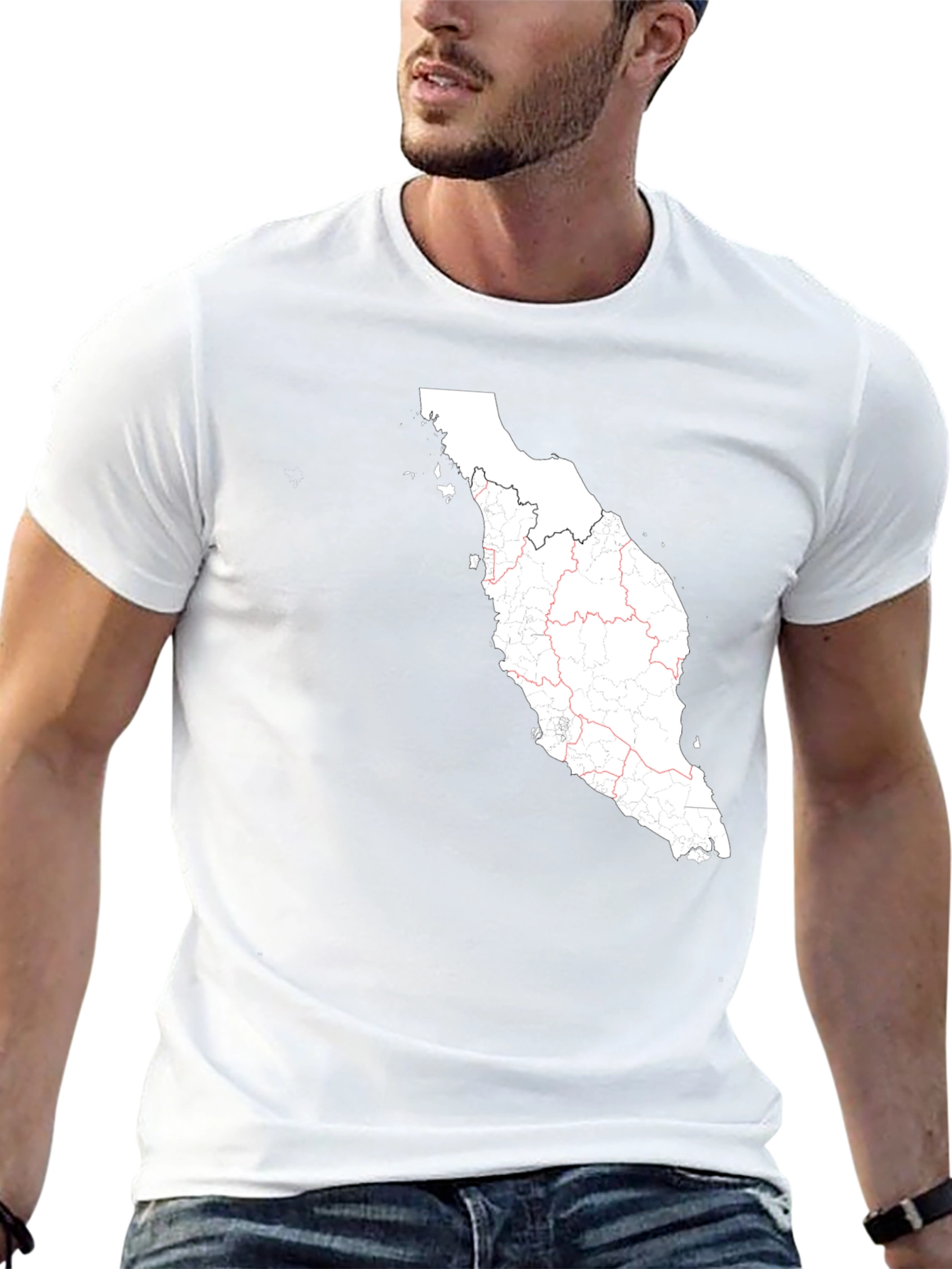Camiseta Negra con Mapa de Malasia